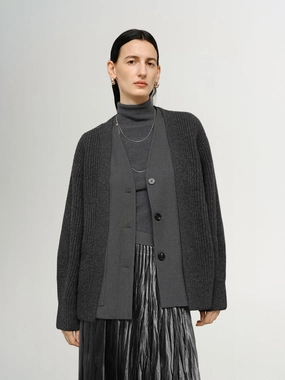 2FER VEST CARDI Adjustable Hem Toggles Seamless Design