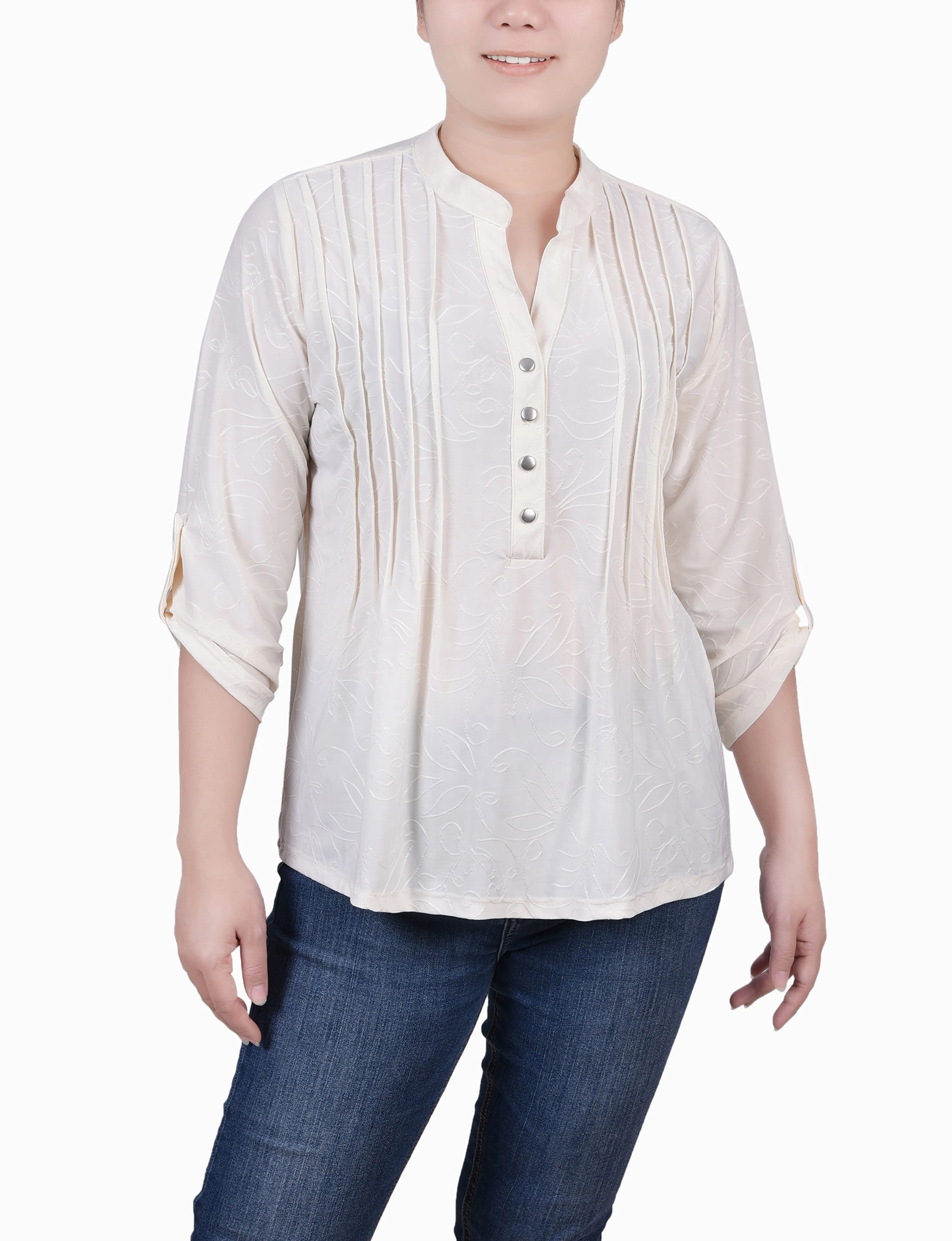 Moisture Management 3/4 Roll Tab Pullover Top