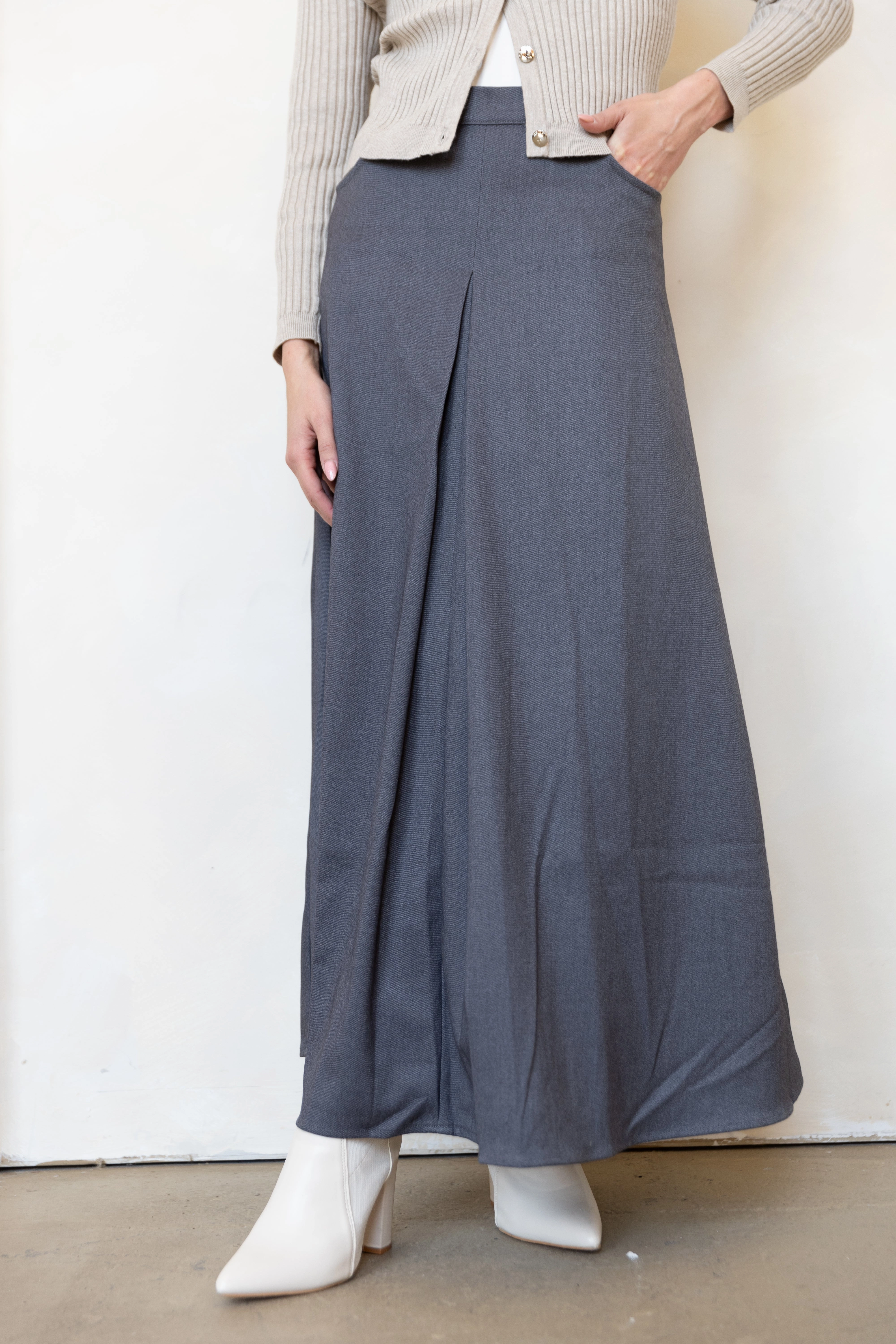 Fresh Aesthetic Style Fusion Tia Skirt - Grey