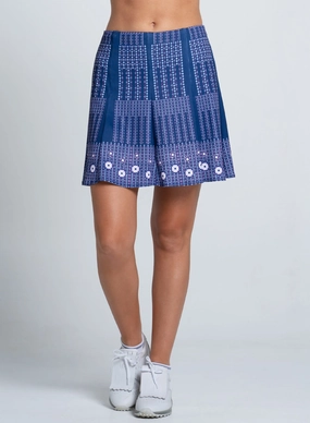 Classic Crew Neck Berry Ditsy Skort-long 17.25"