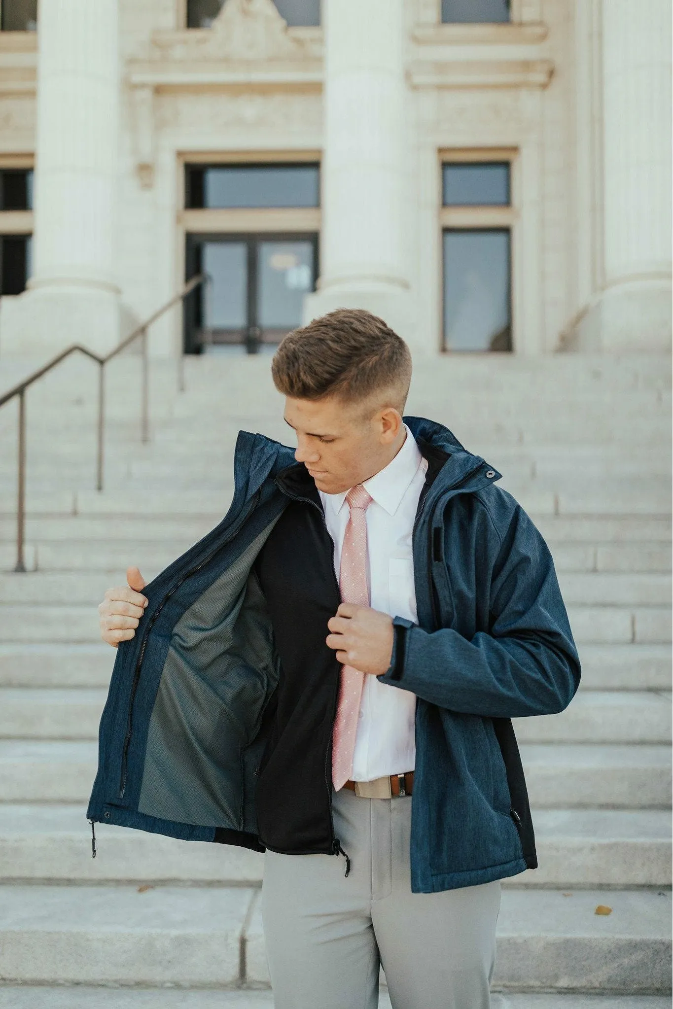 Odor Control Finish Landway 3-in-1 Coat Heather Deep Blue/Black