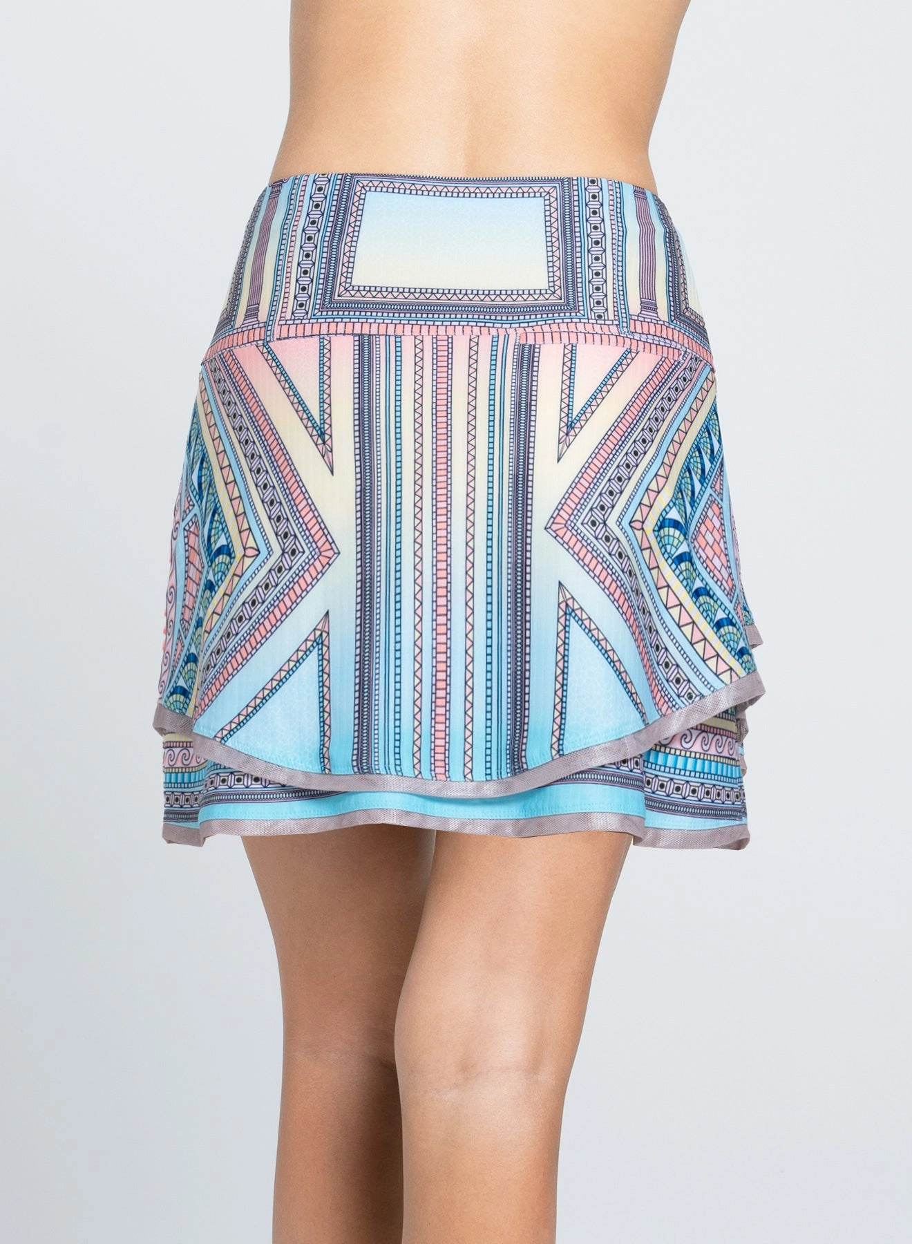 Torsion Support Structure Contrast Stitch Accent Lucky Club Skort-long