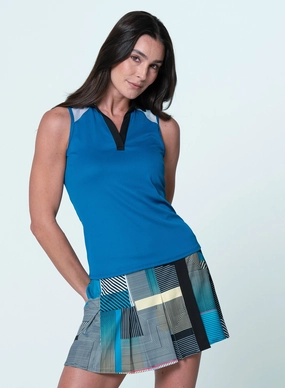 Action Sleeveless Polo Heather Effect Finish