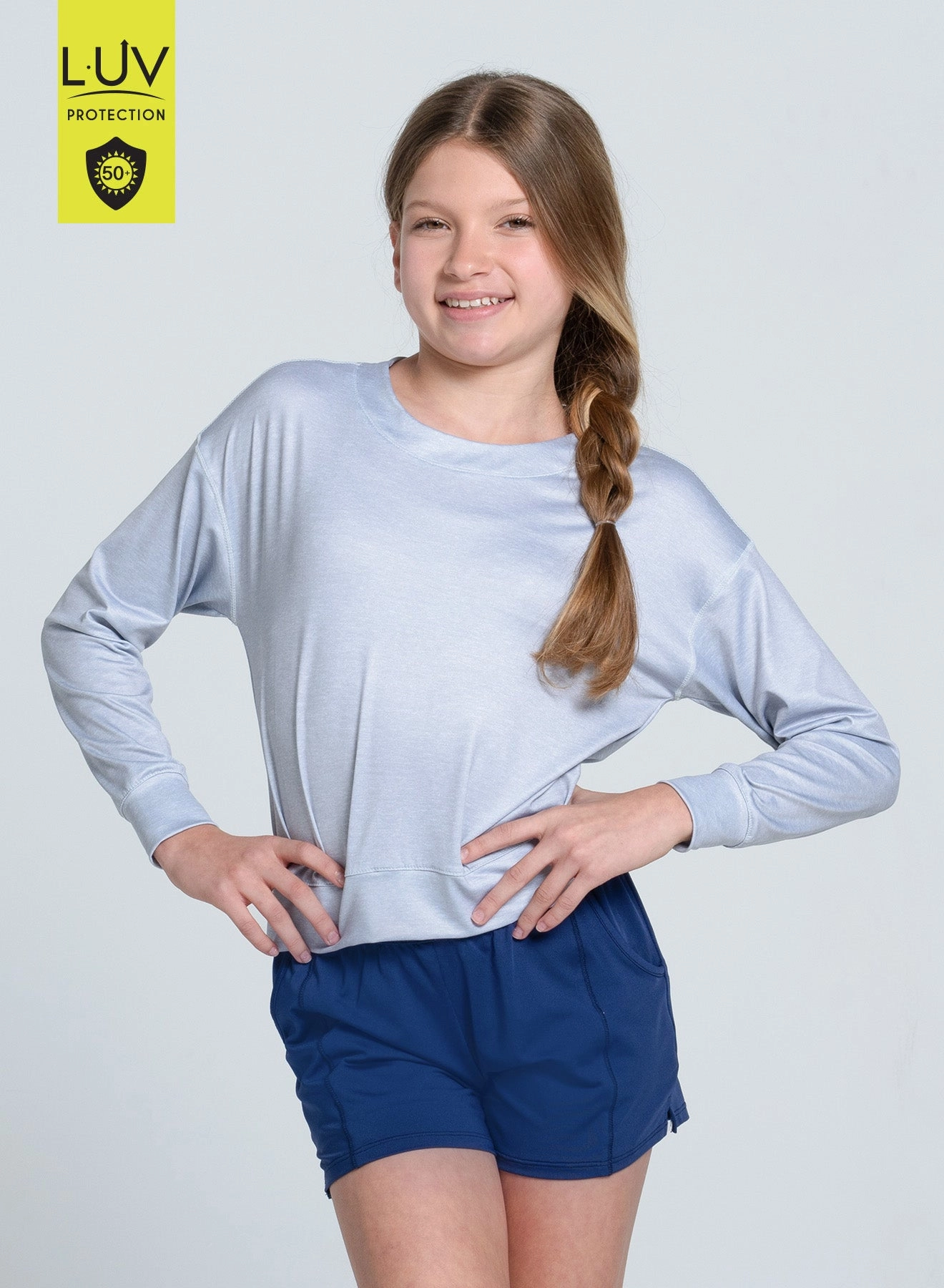 Heather Hype Long Sleeve Gym Wear Durable Fiber Blend