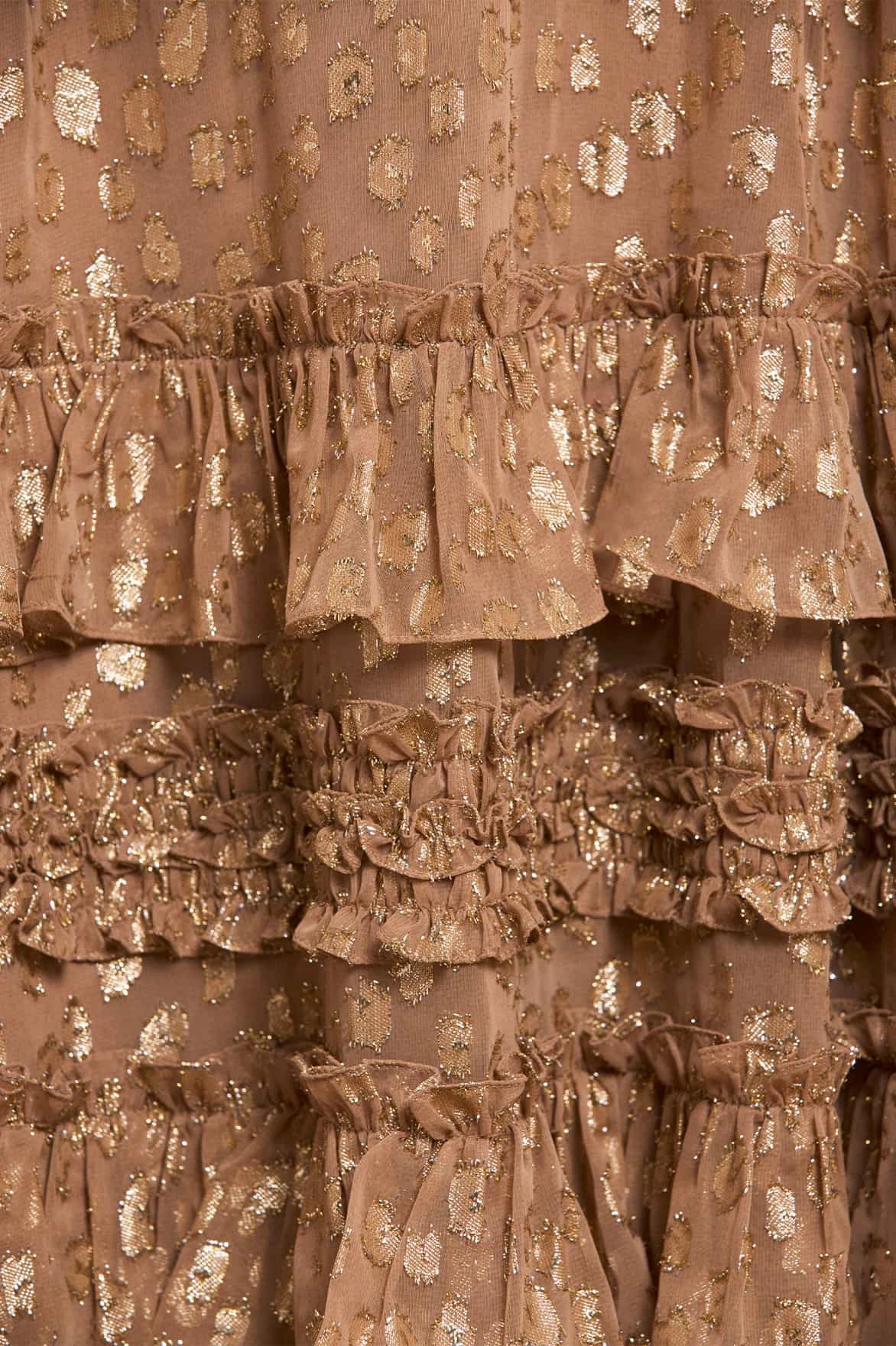 Bohemian style Odelle Lurex Round Neck Ankle Gown