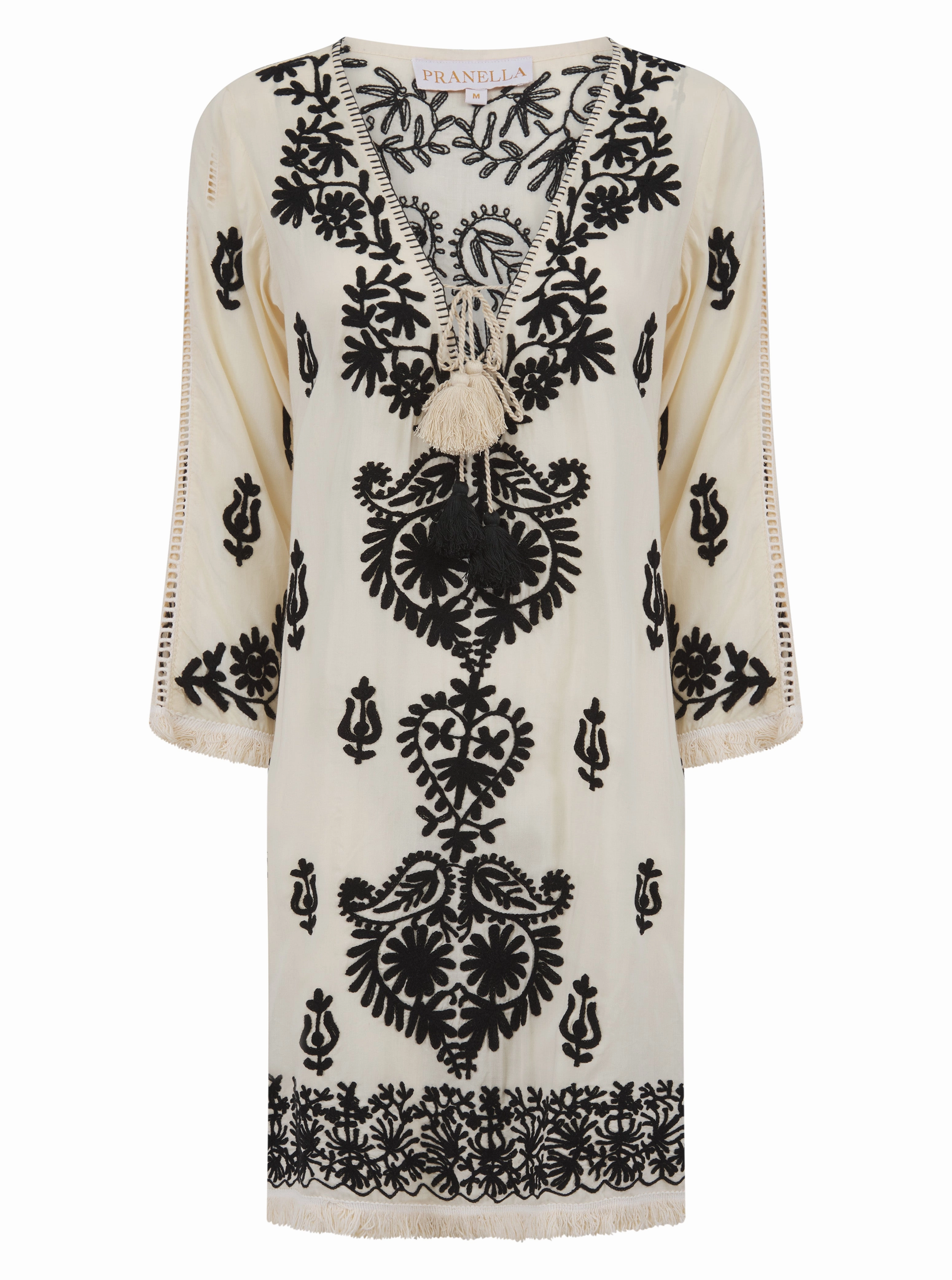 Aggie Dress Pearl/Black Midi-Length Casual Vibes