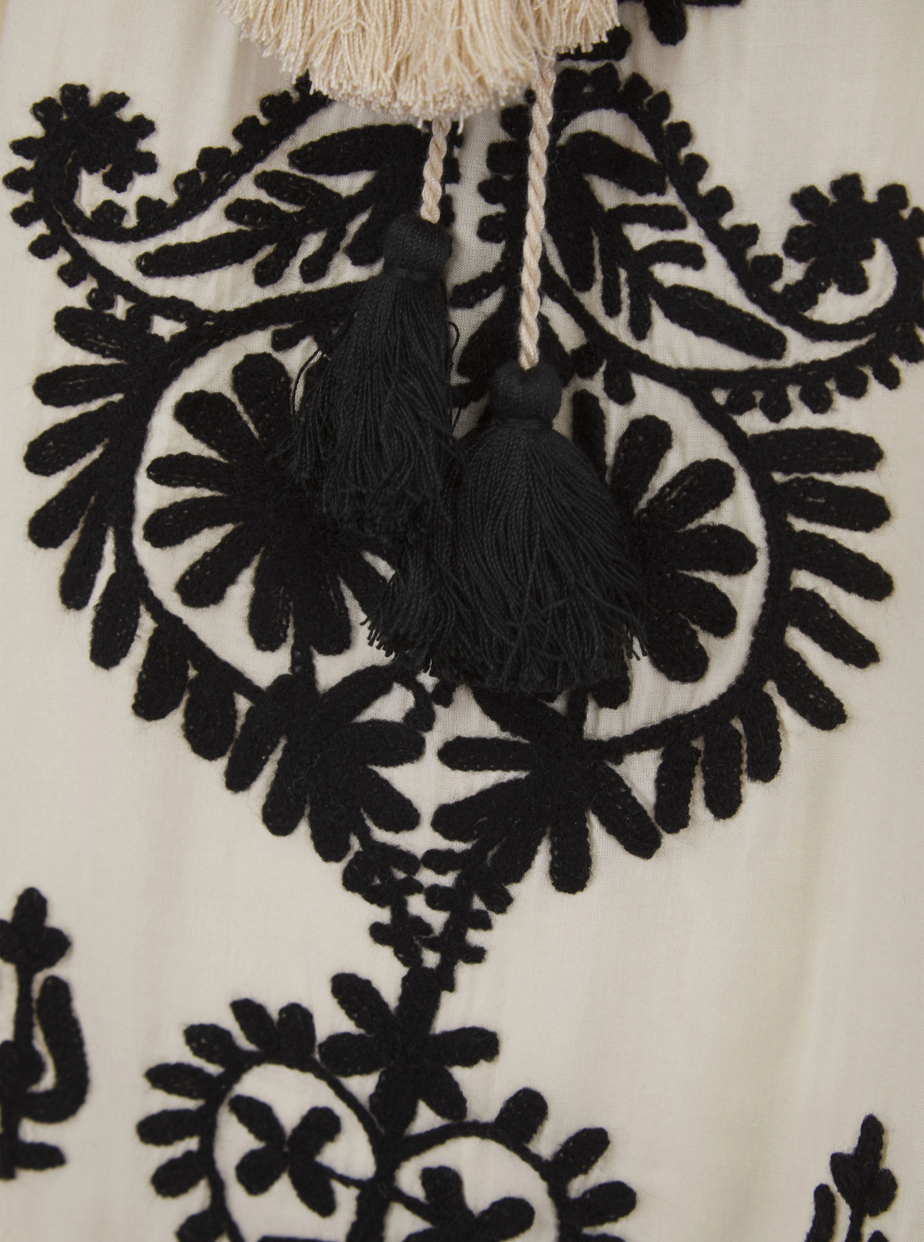 Linen-Blend Aggie Dress Pearl/Black