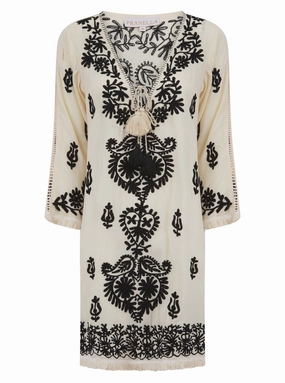 Aggie Dress Pearl/Black Midi-Length Casual Vibes