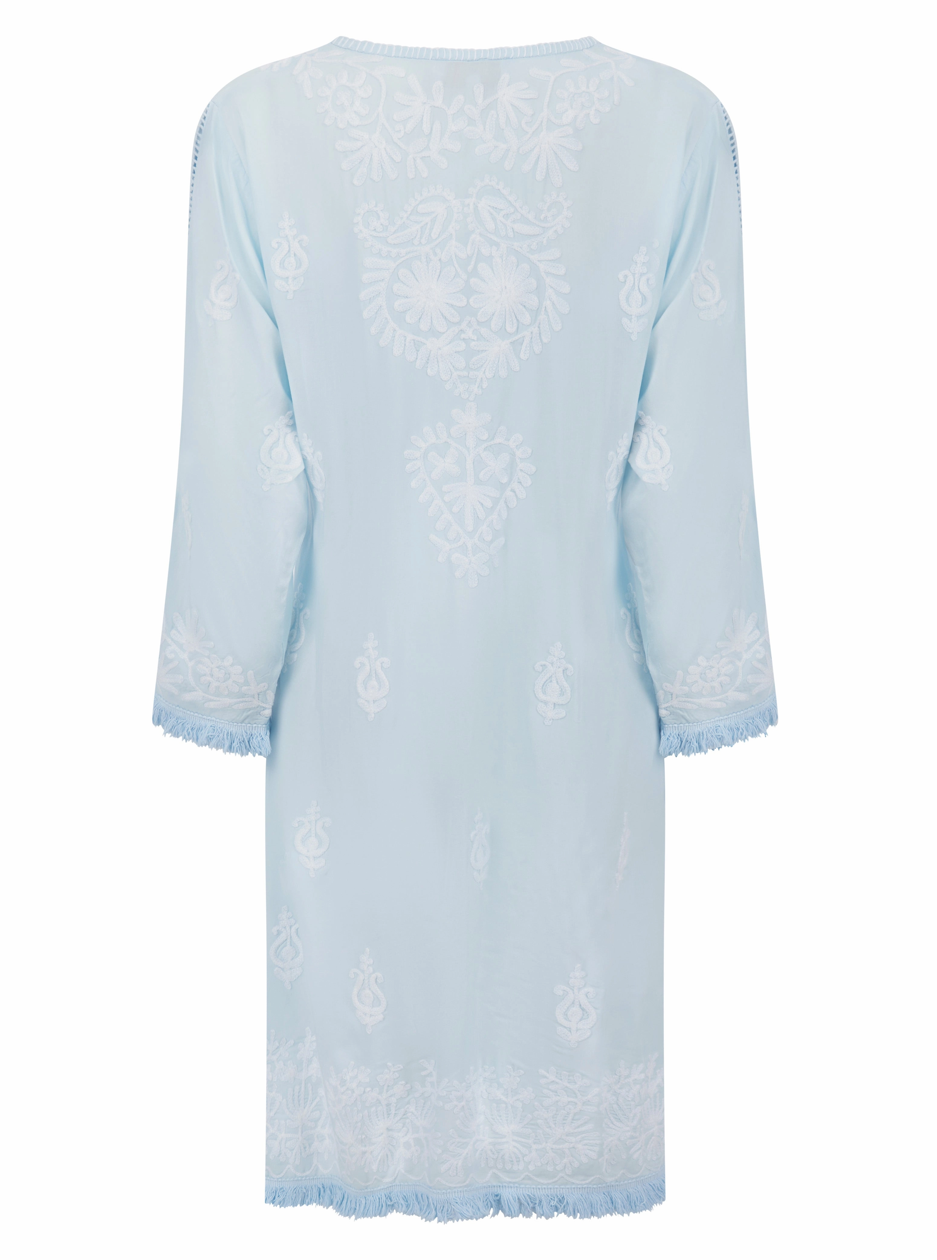 Aggie Dress Sky Blue/White Flattering Cut Wear
