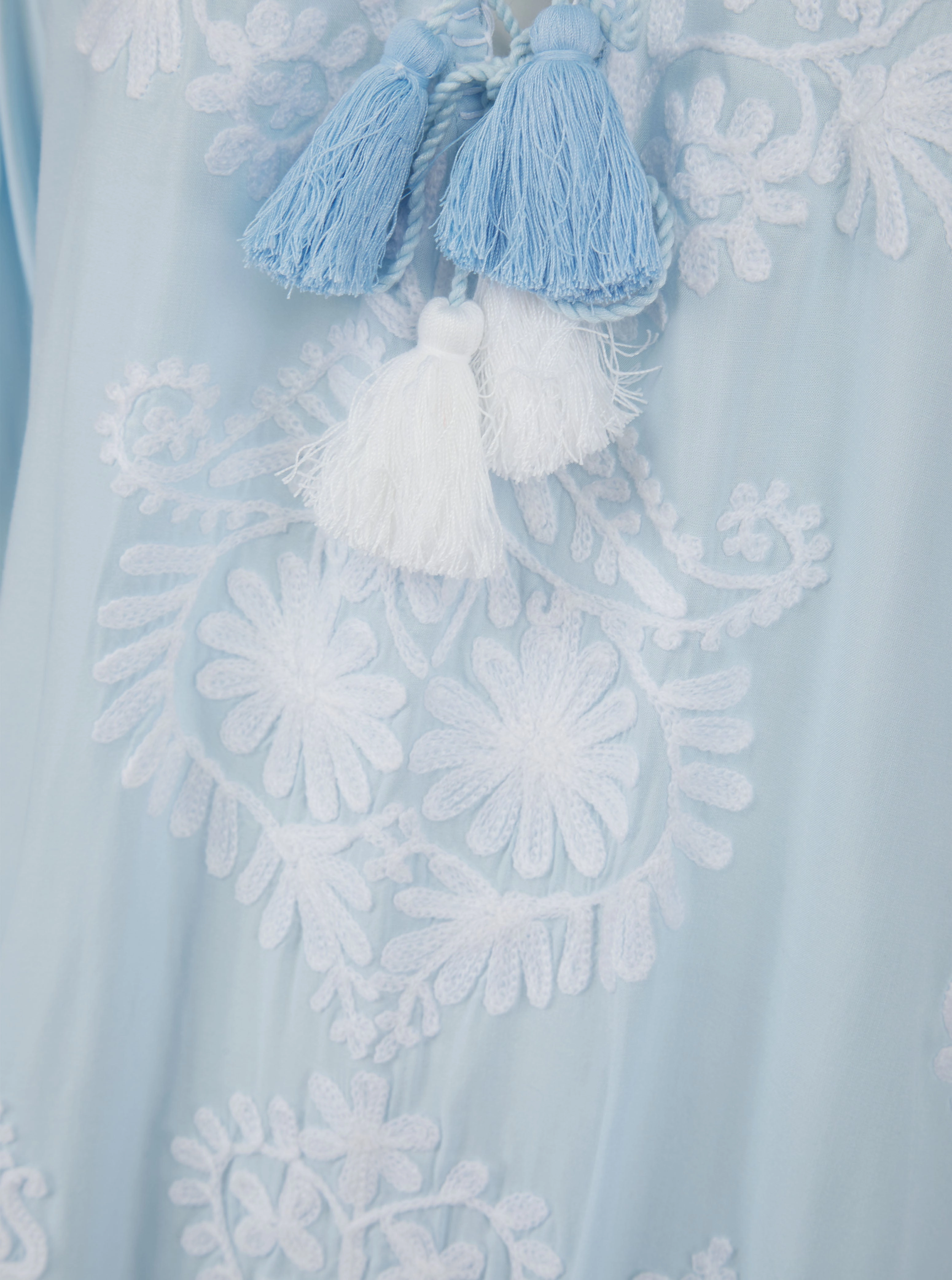 Soft cotton blend dress Aggie Dress Sky Blue/White