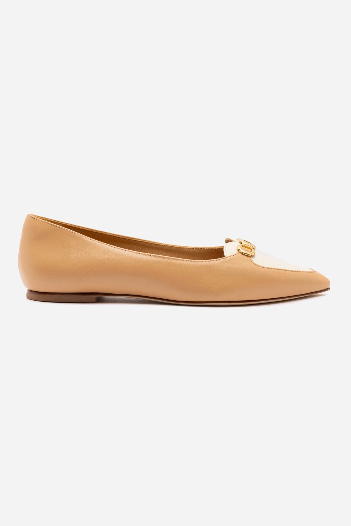 hook and loop closure Audrey Flat In Tan Leather