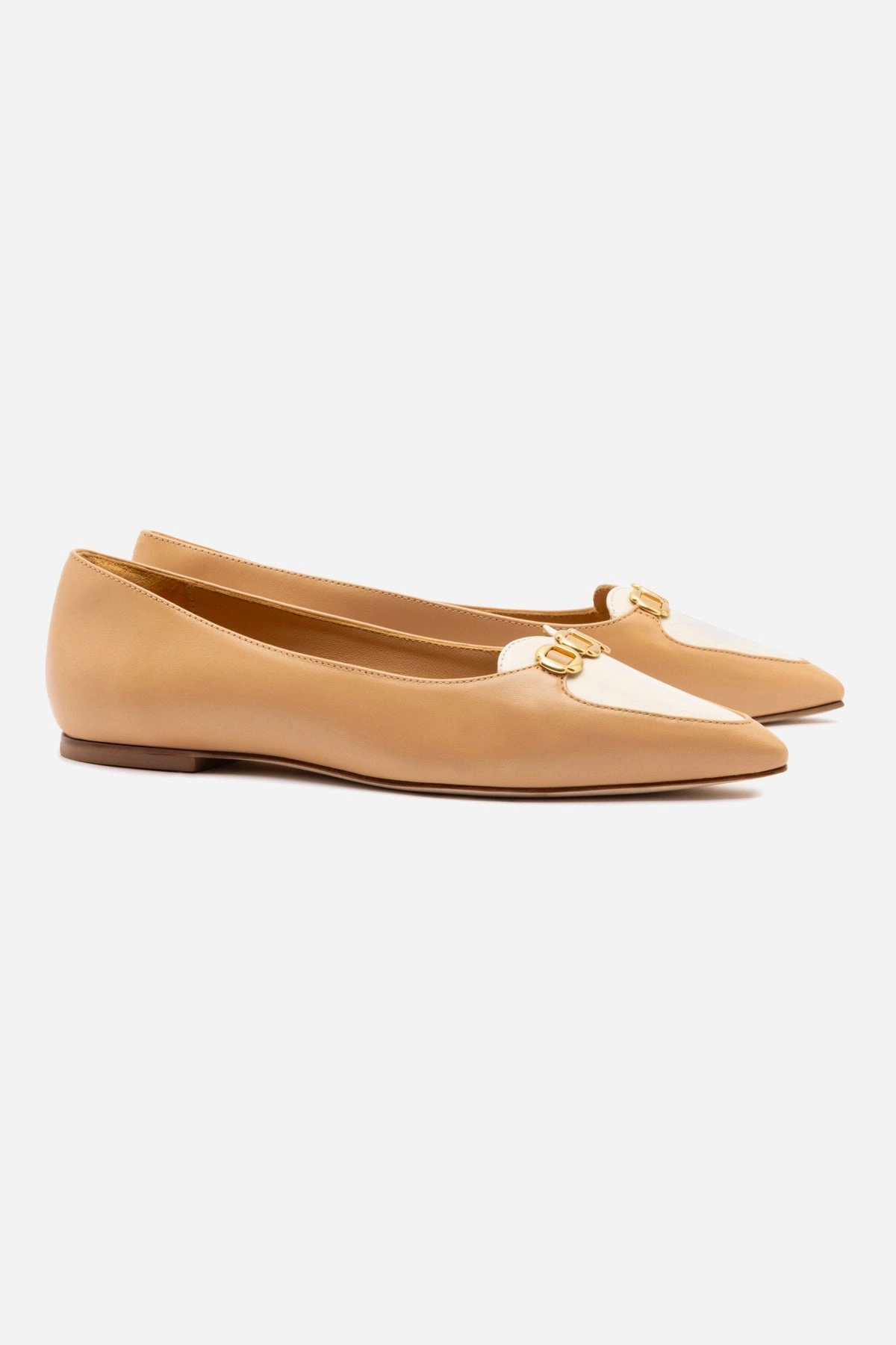 Strap Mode Work Life Audrey Flat In Tan Leather