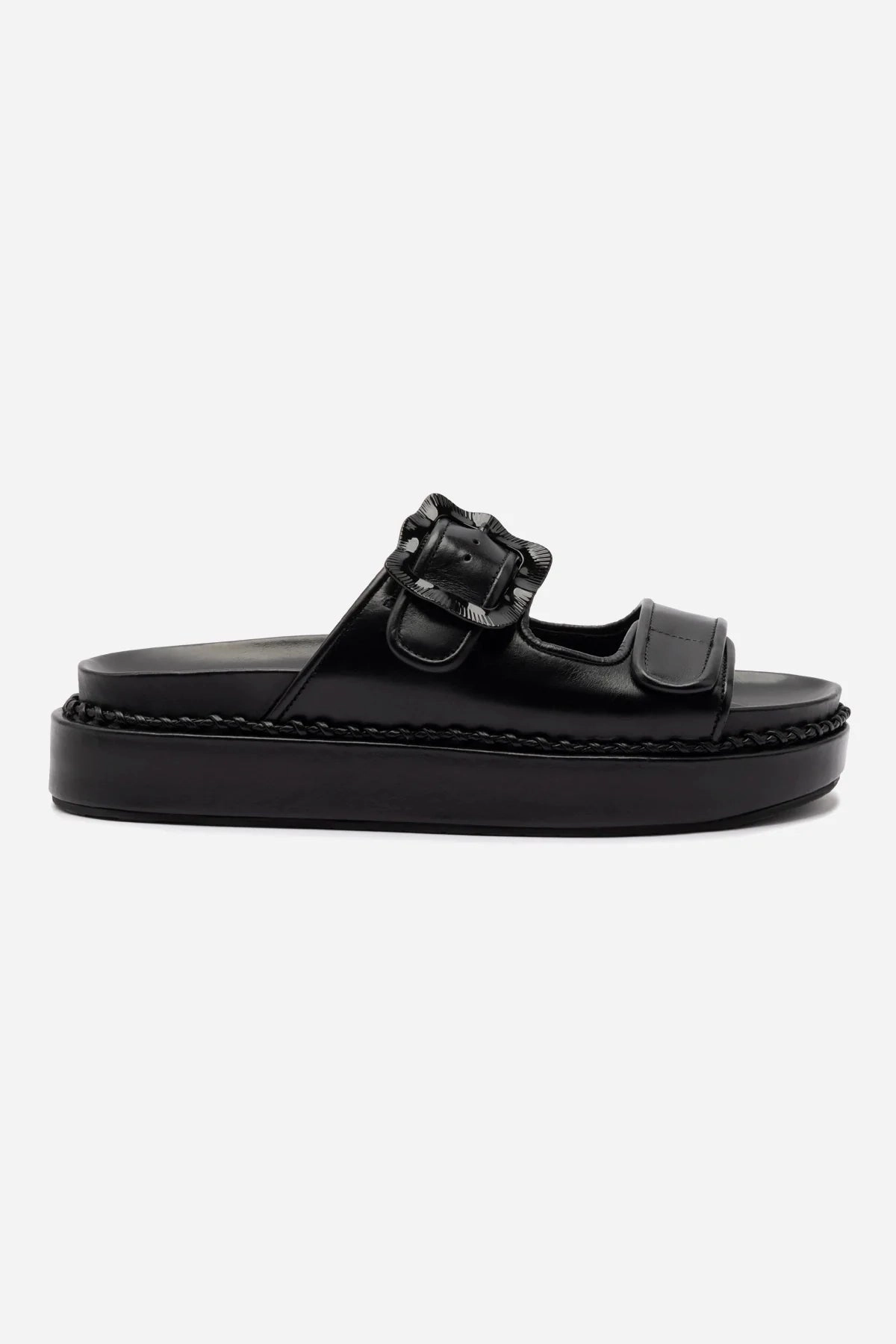 Morning Walk Maui Slide In Black Leather