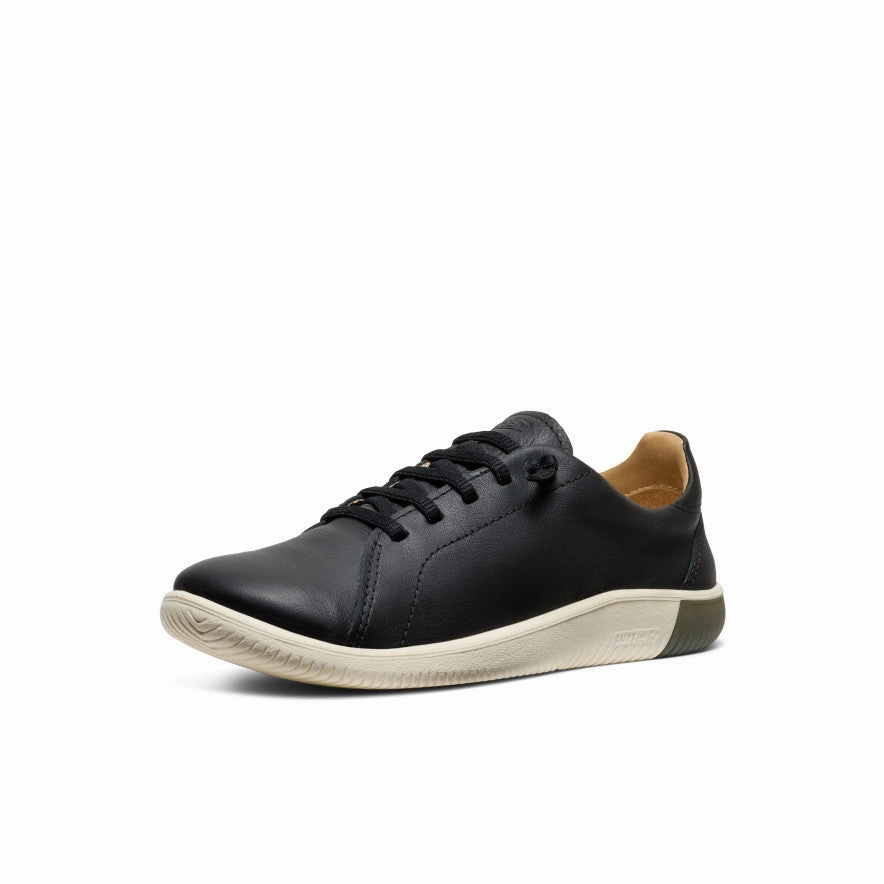 Women's KNX Leather Sneaker  |  Black/Star White Easy Step Walk Slip On Fit