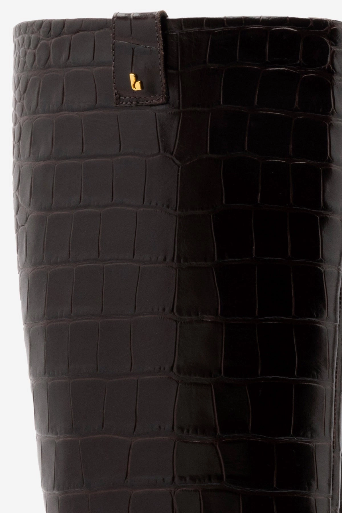 Space Vibe Road grip Alexis Flat Boot In Brown Croc Leather