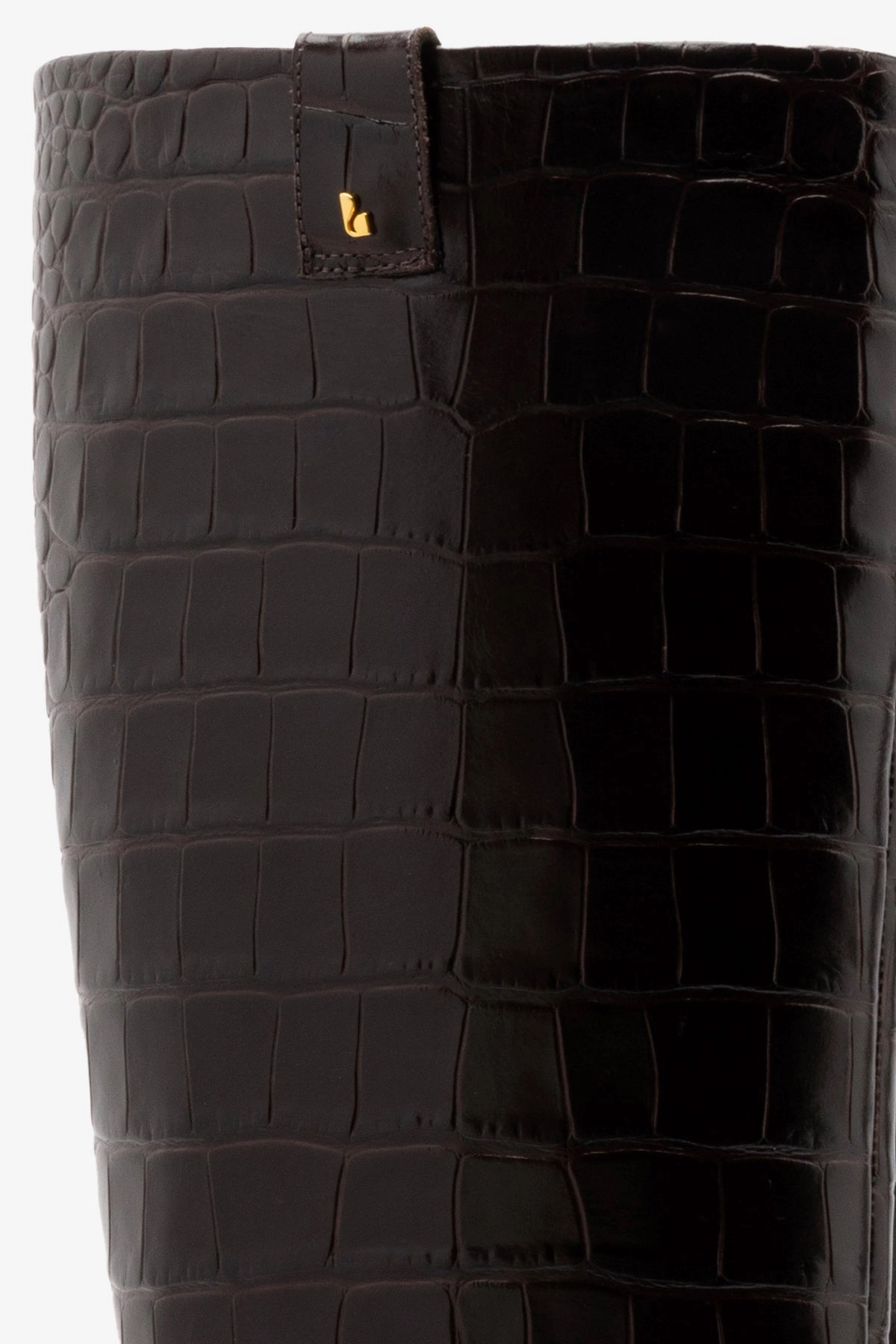 Breathable Lining Alexis Flat Boot In Brown Croc Leather