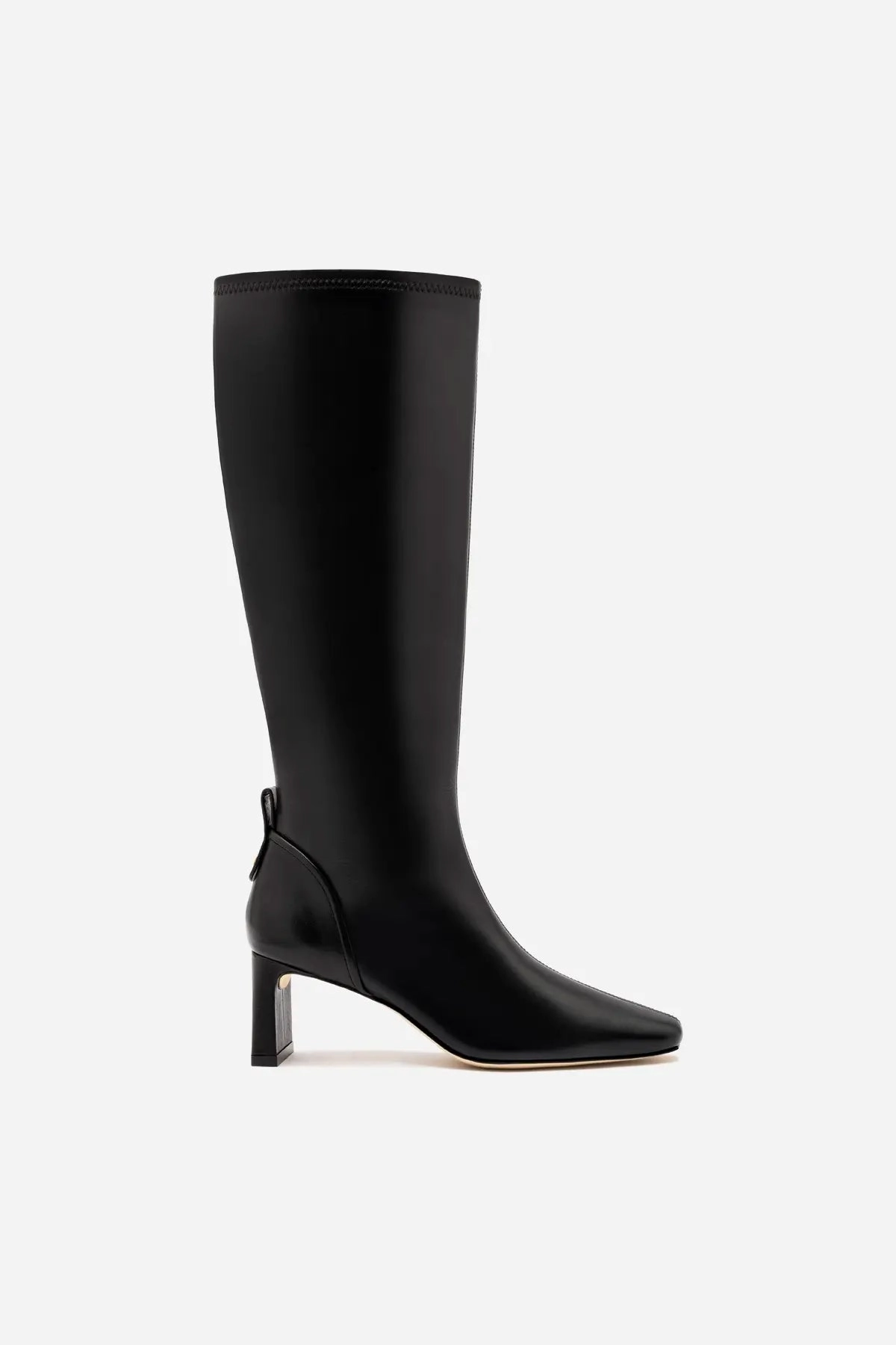 Alexis Hi Boot In Black Stretch Leather Free Soul Impact Resistant Sole