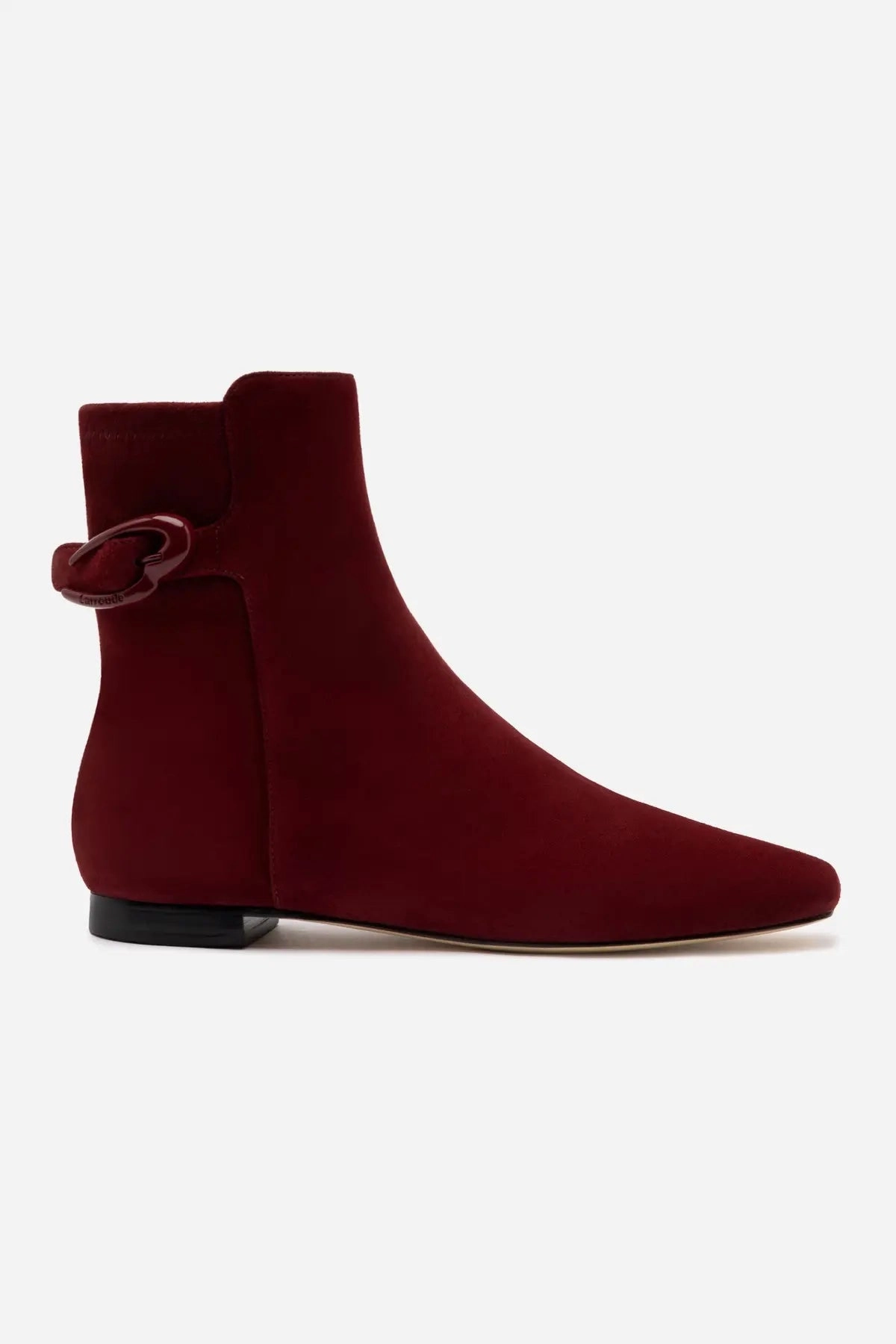 Alexis Verona Flat Boot In Burgundy Suede Ventilation Ports