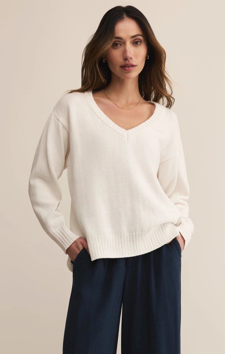 ALL AROUND VNECK SWEATER Quick Dry Fabric Biodegradable material