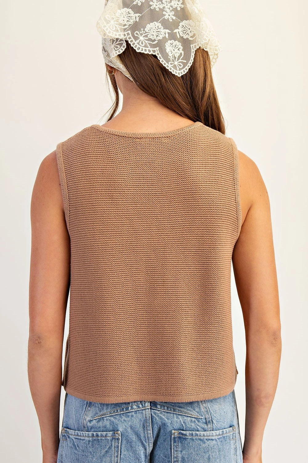 NonRestrictiveCut Tagless Neckline Design All At Once Sweater in Coco