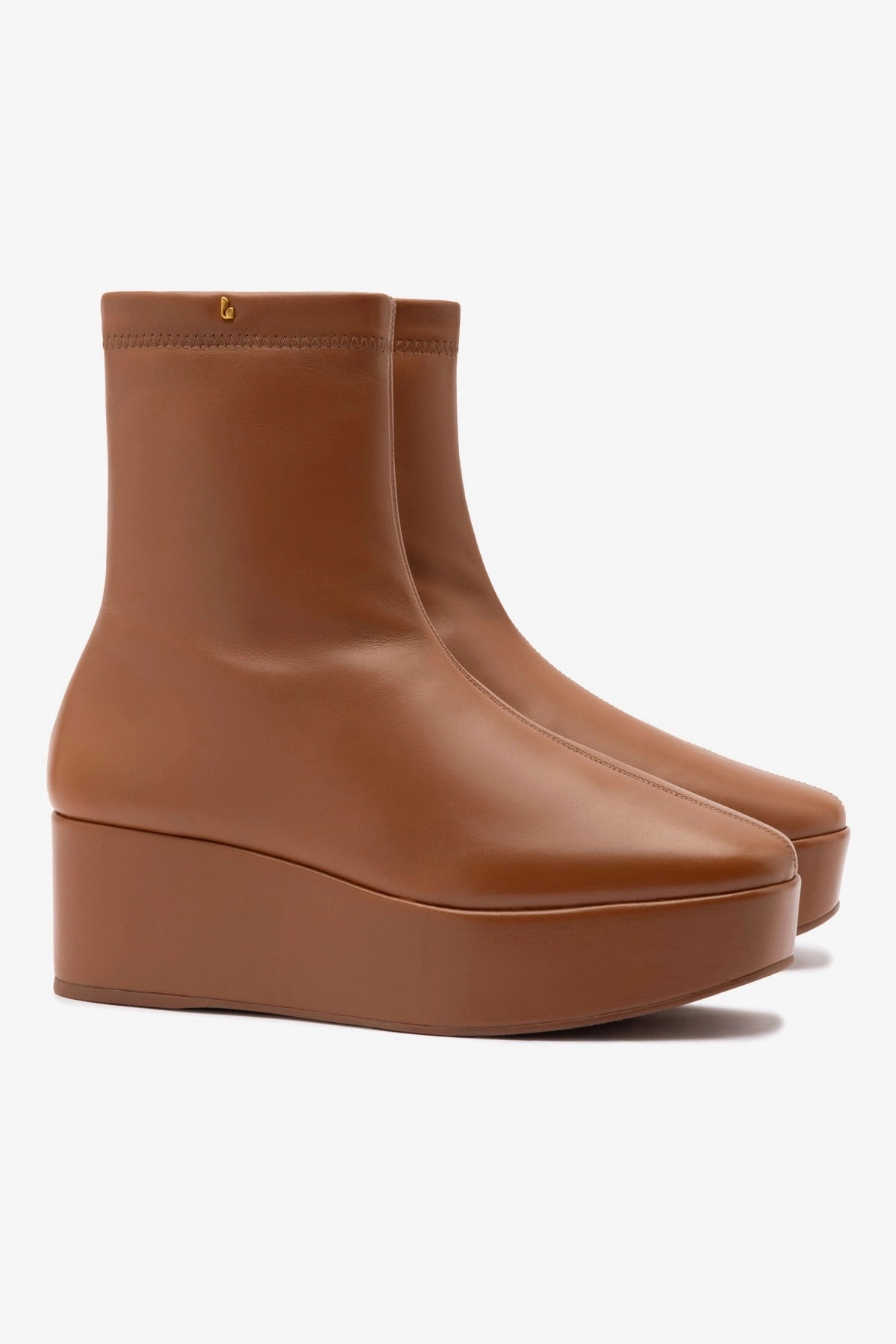 Dani New Flatform Boot In Caramel Leather Comfort Curve