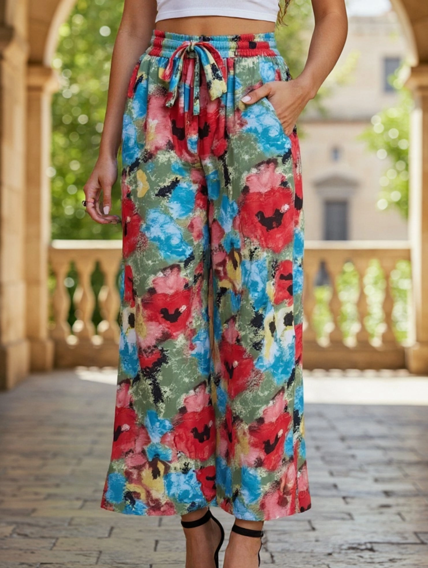 Durable Fit Personalized printed high-waisted casual pants