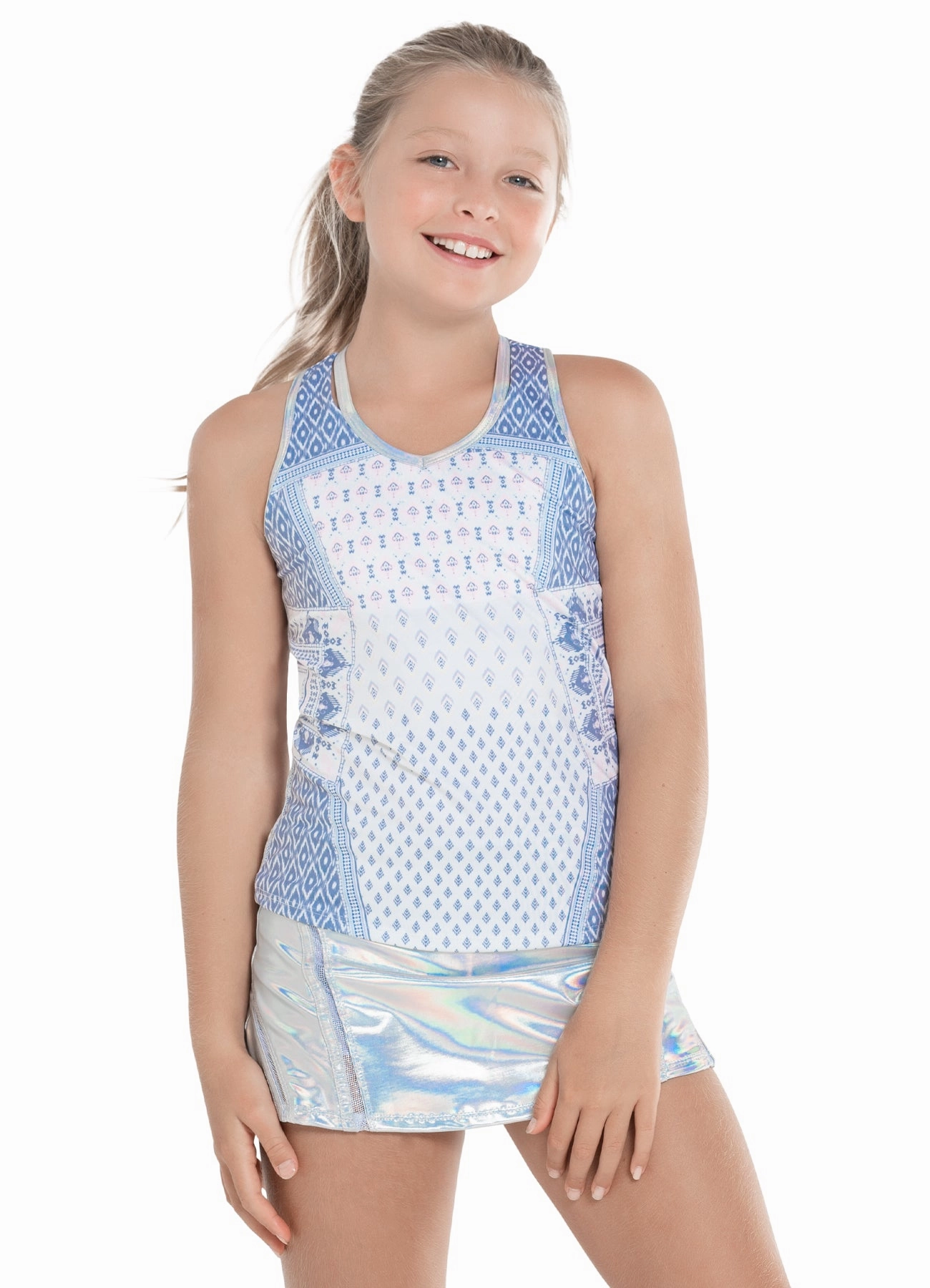 Low Profile Collar All In Ikat Tank