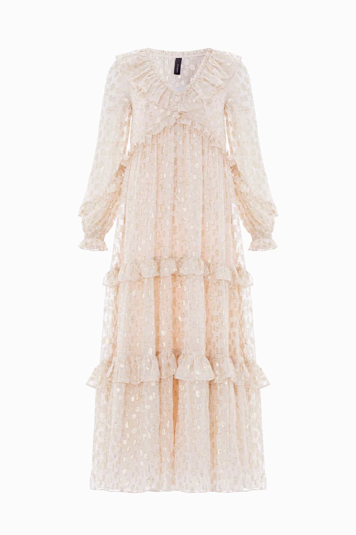 Cherie Lurex Ankle Gown Knot-Detail Comfort Look