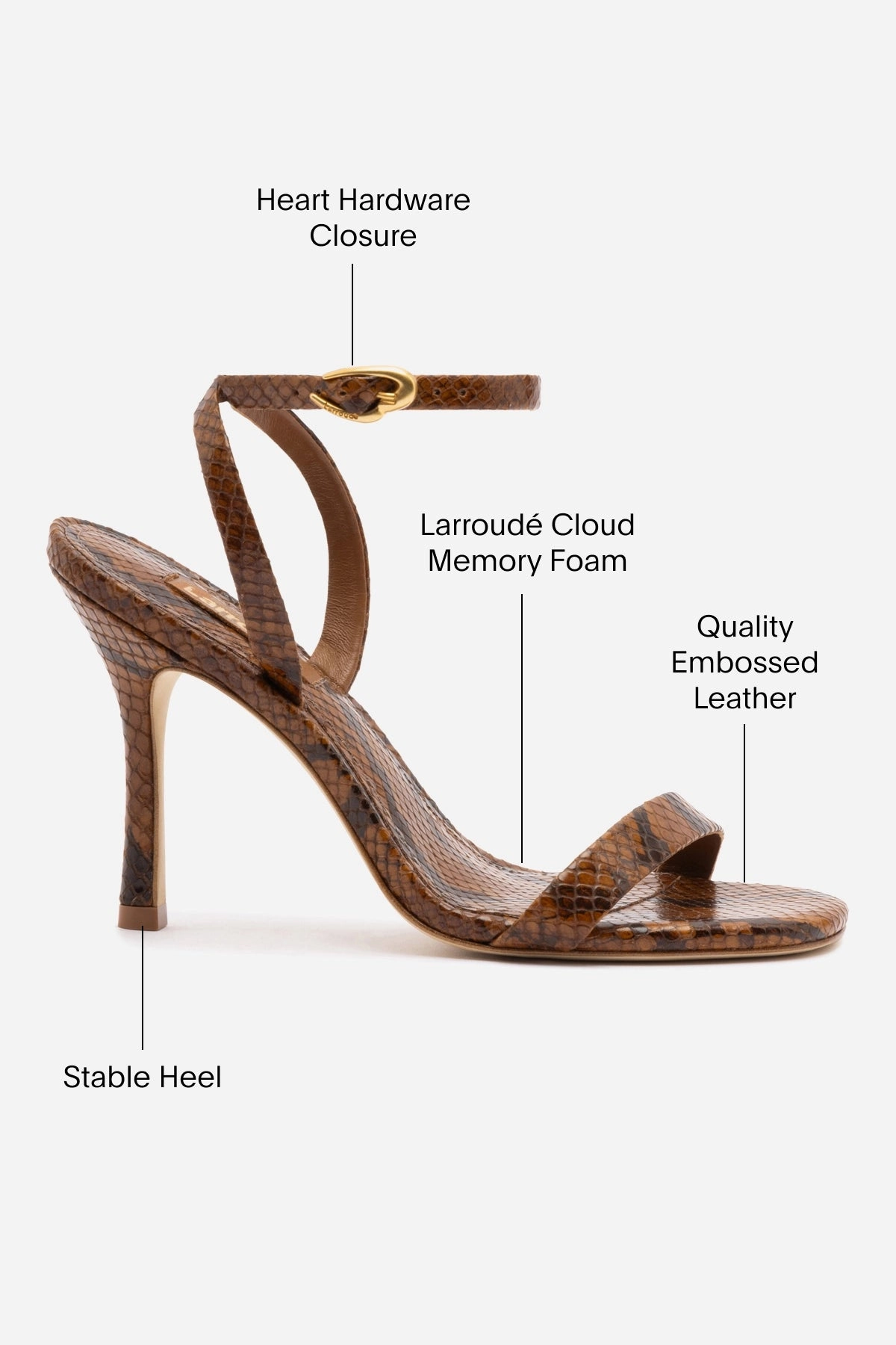 Neutral Alignment Design Veronina Sandal In Oud Python Embossed Leather