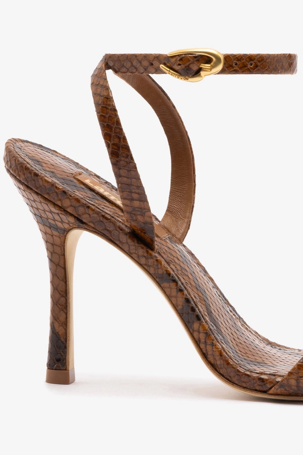 Bone Aid Ergonomic Design Veronina Sandal In Oud Python Embossed Leather