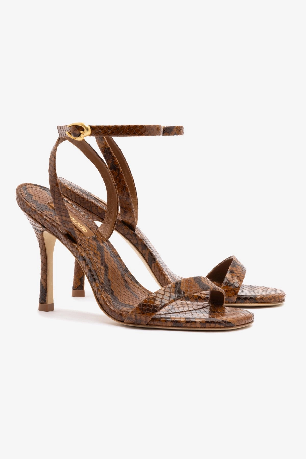 London Cool Veronina Sandal In Oud Python Embossed Leather