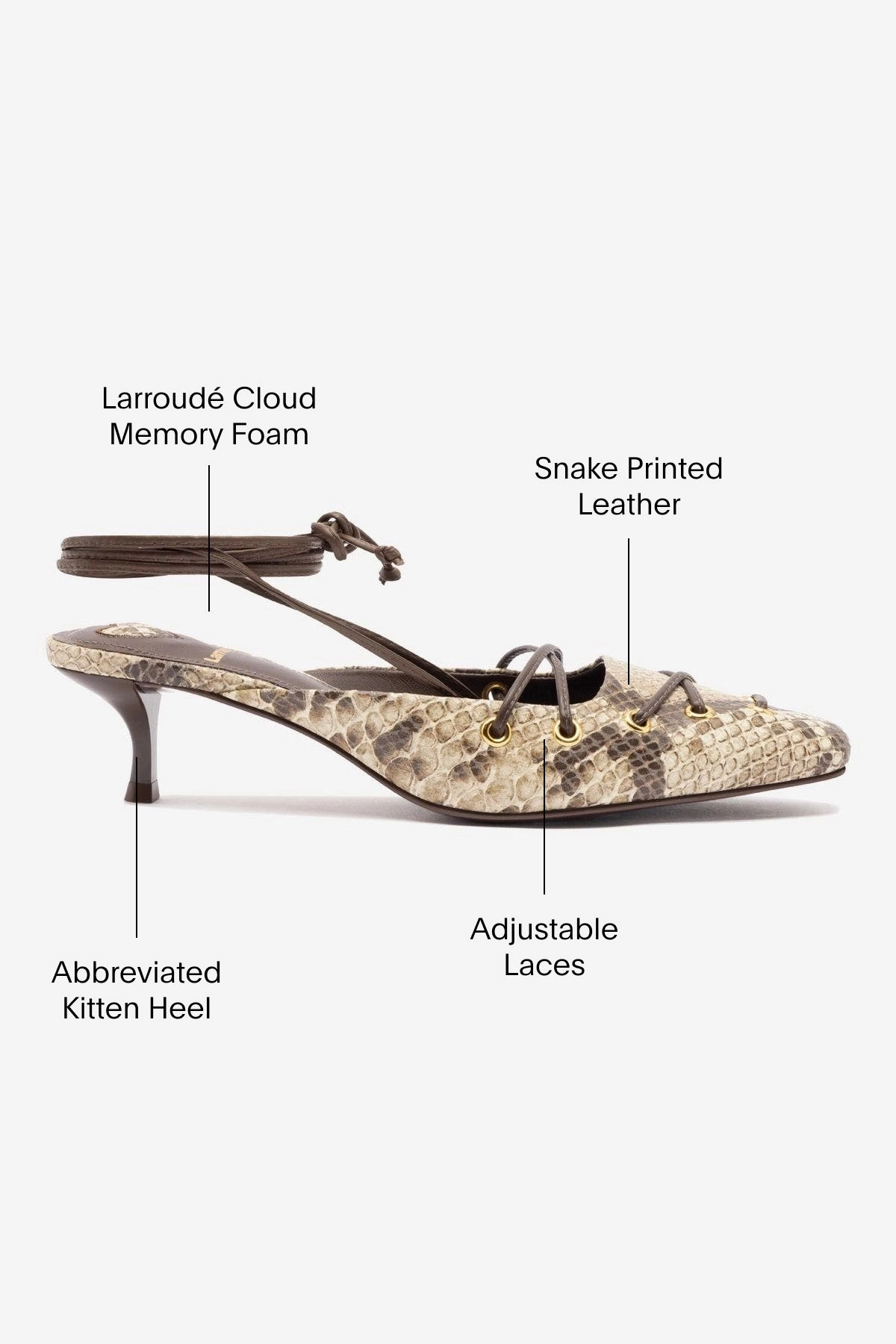 Amal Lace Up Pump In Neutral Printed Snake Arch Support Technology Winter Warm