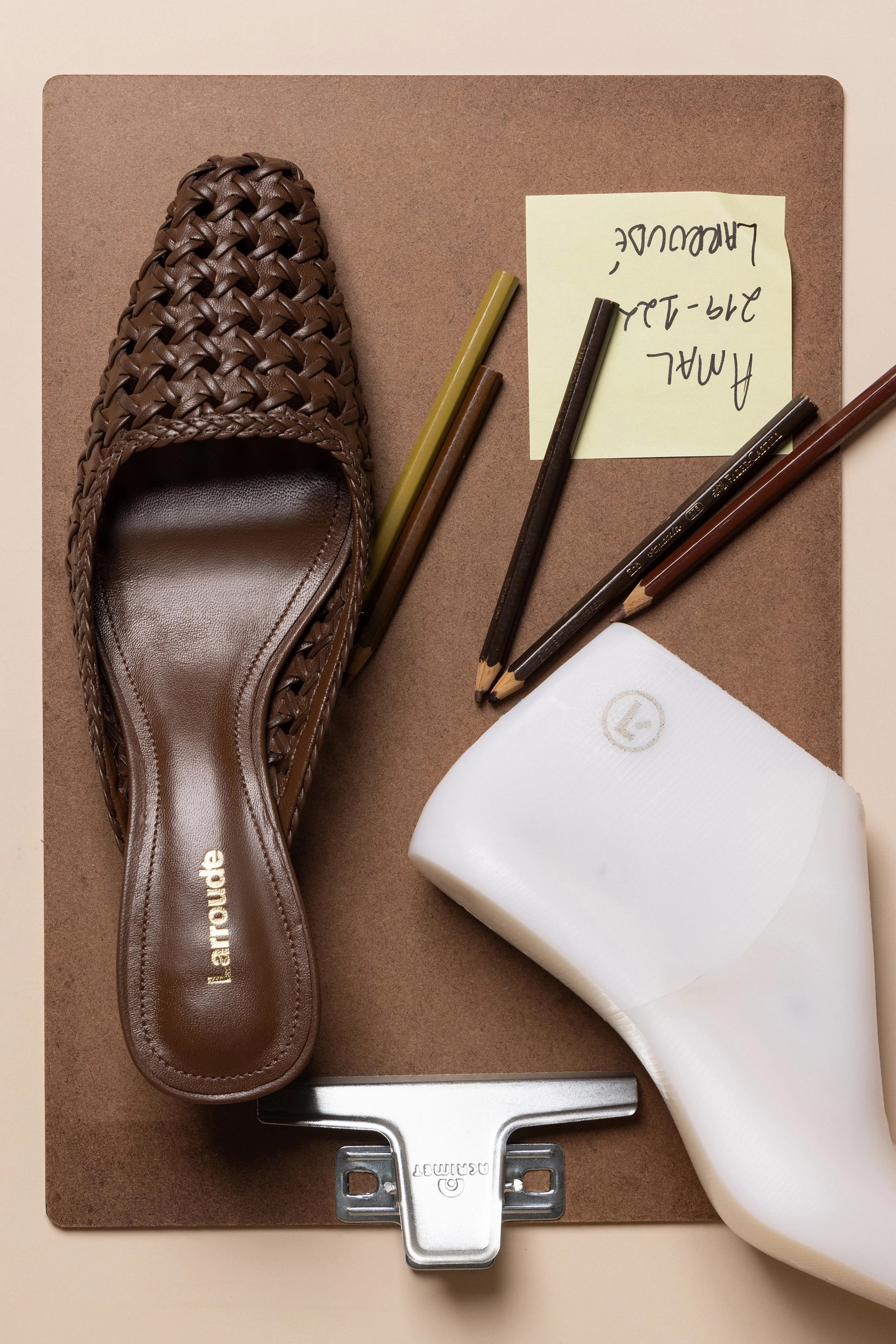 Amal Macrame Mule In Burnt Umber Leather Earth Tone Cross Road