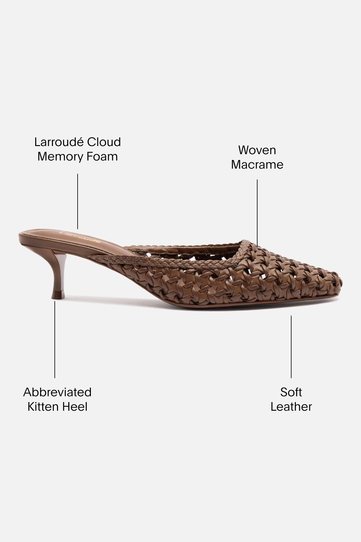 Amal Macrame Mule In Burnt Umber Leather Gel Soft