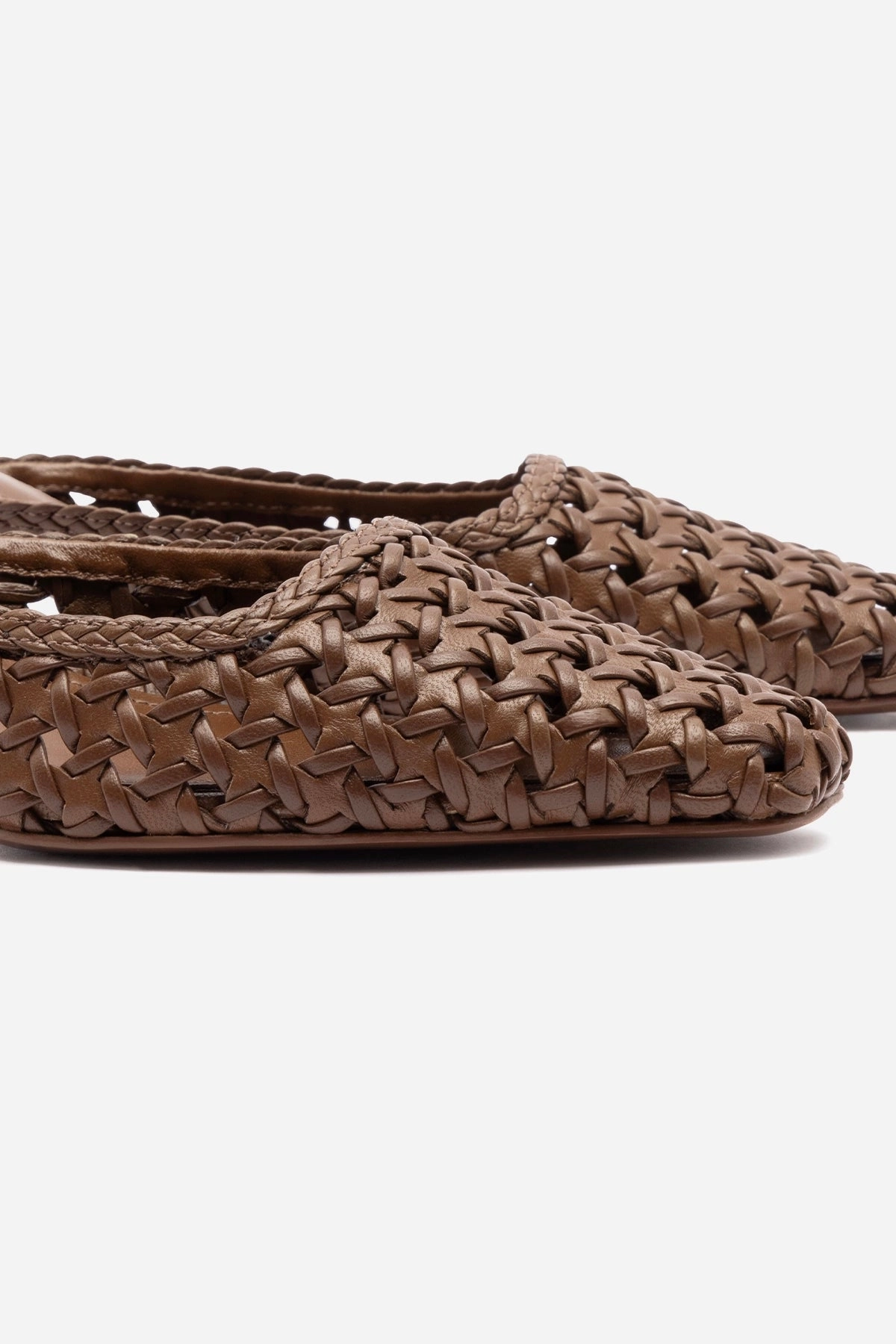 Earth Mood Amal Macrame Mule In Burnt Umber Leather