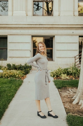 Amy Dress Heather Grey Dew Glow