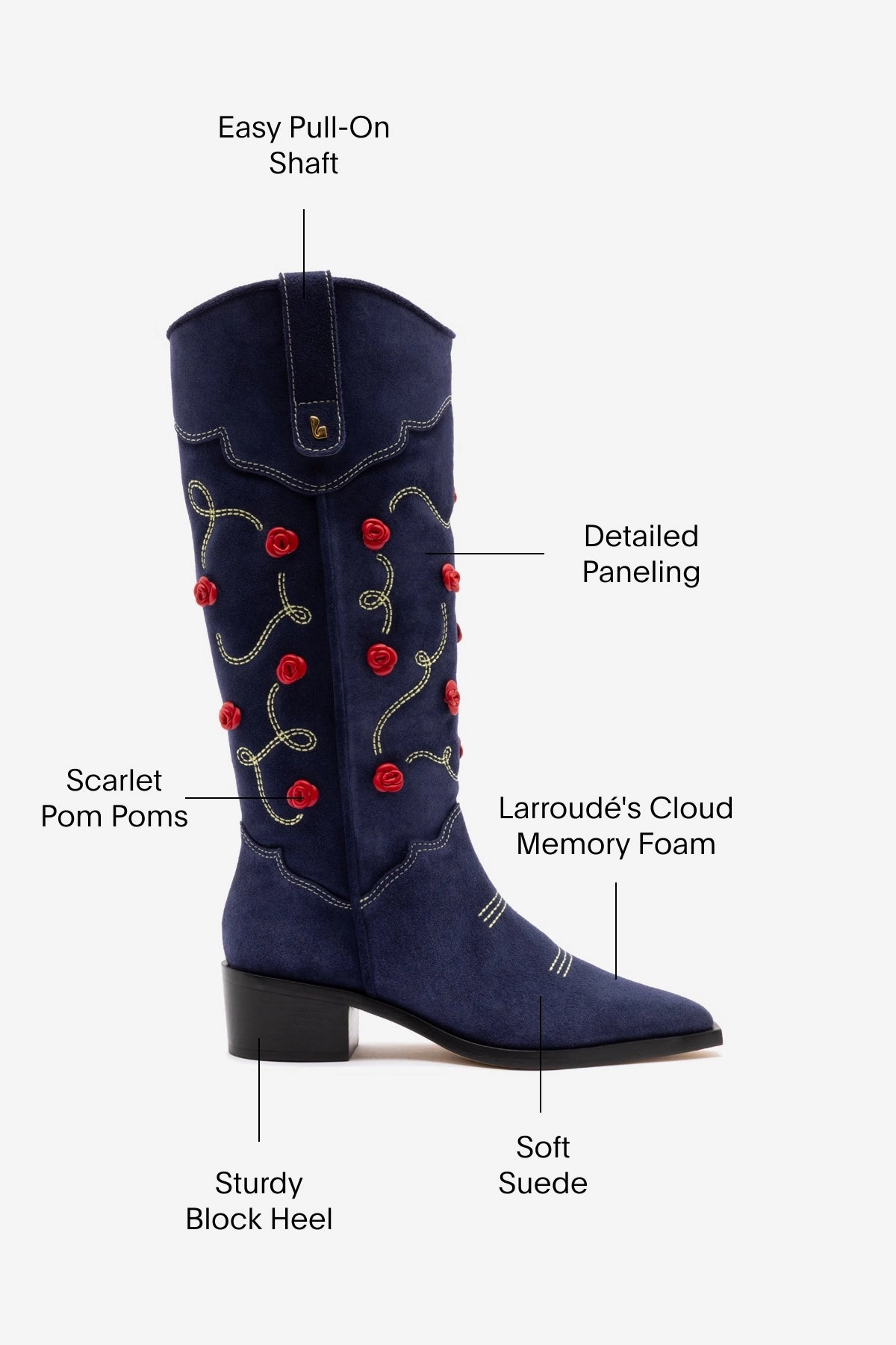 Paloma Boot In Navy Suede Celebrity Vibe Sky View