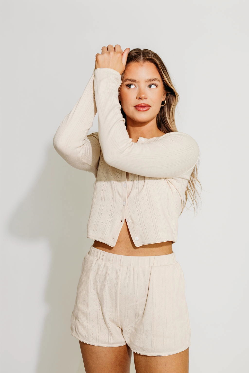 Andie Pointelle Short in Cream *Final-Sale* winter shorts