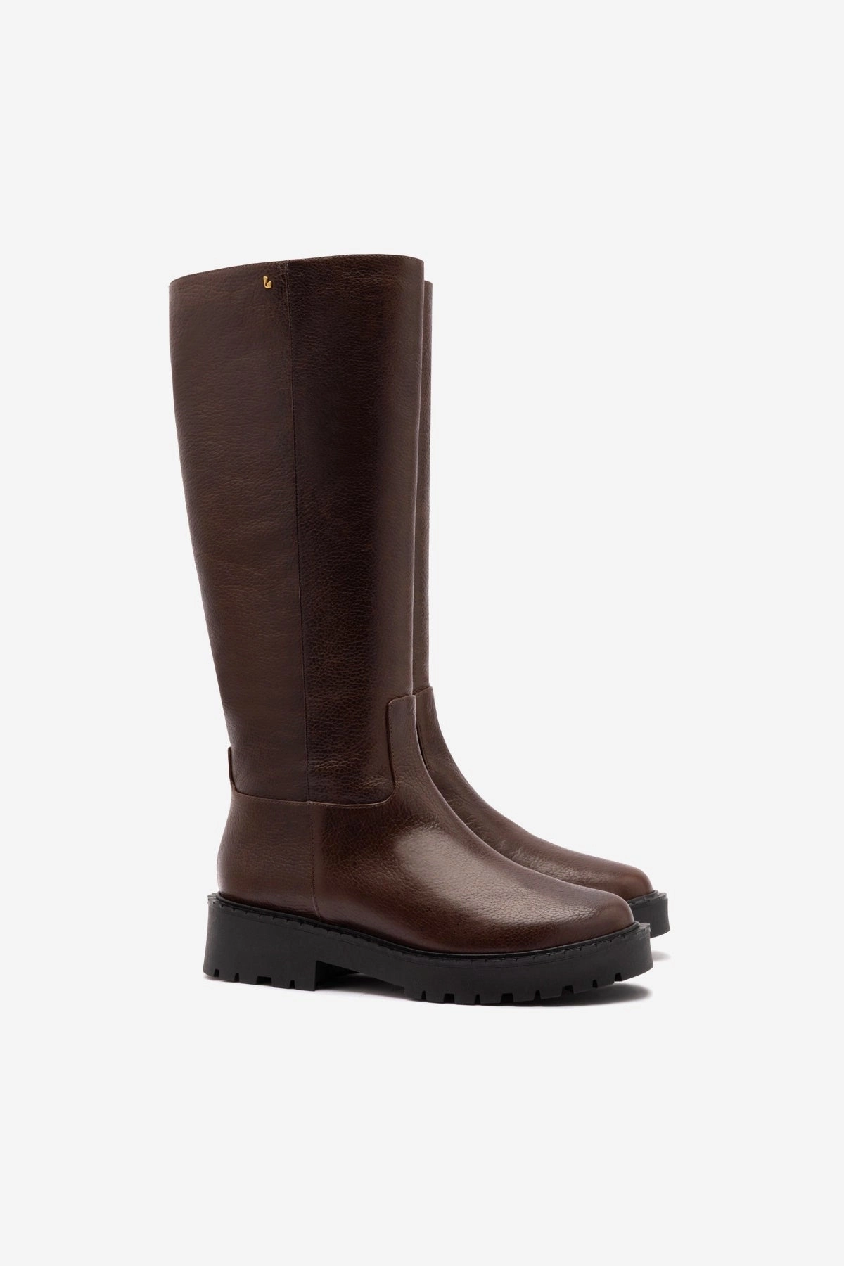 Velvet Rich Anne Lugsole Boot In Brown Leather