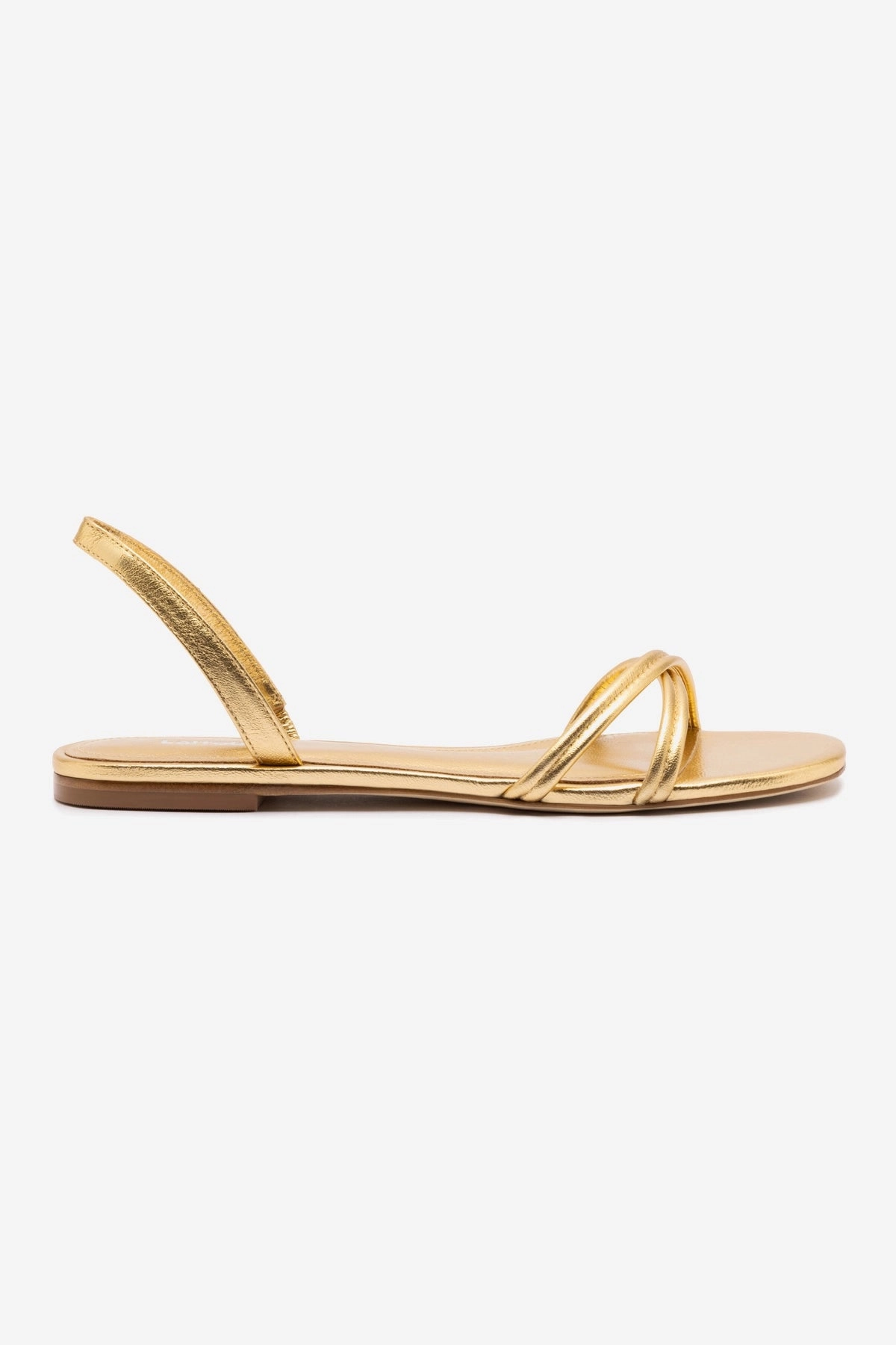 Annie Flat In Gold Metallic Leather Seamless Fit Running Errands