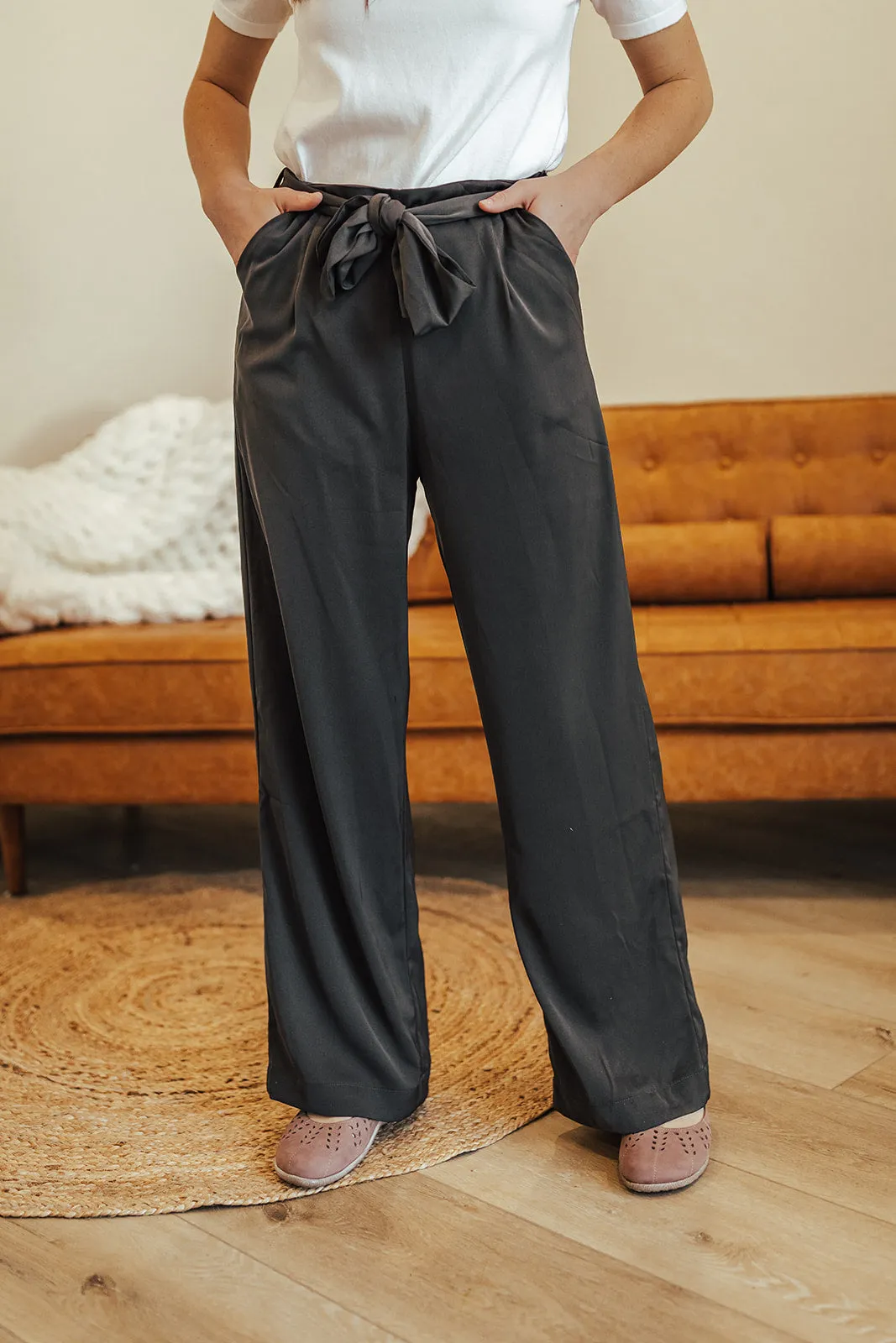 Lounge-friendly Emma High Waist Pants Two Charcoal