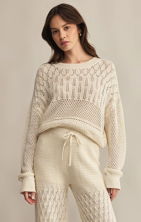 RUE CROCHET SWEATER TexturedSurface MicroPerforated Details