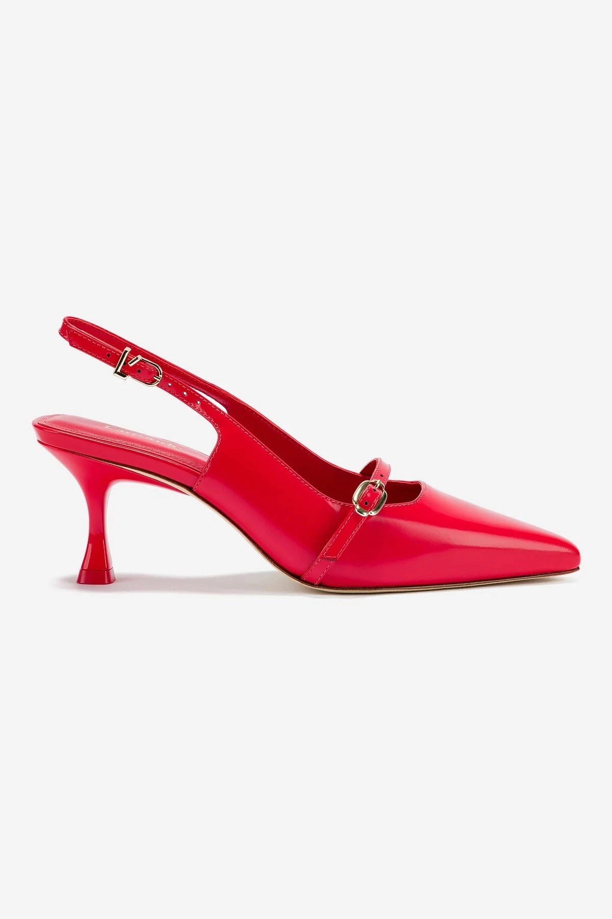 Breathable Inner Sleeve Ines Pump In Scarlet Leather