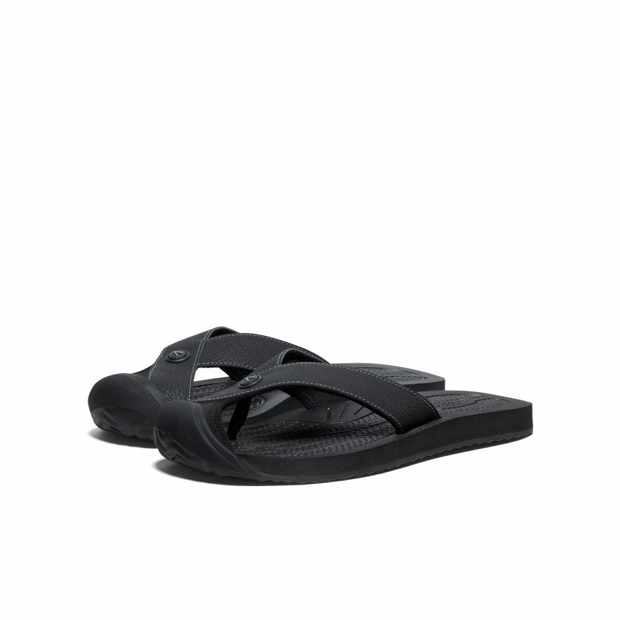 Versatile Slip On Waterproof Slip On Men's Barbados Flip-Flop  |  Black/Steel Grey