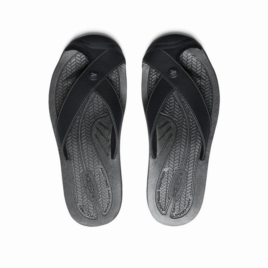 Footwear Ease Men's Barbados Flip-Flop  |  Black/Steel Grey
