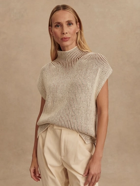 Varley Lauren Plated Knit Tank in Cocoa Dust Office Wear QuickReleaseFastenings