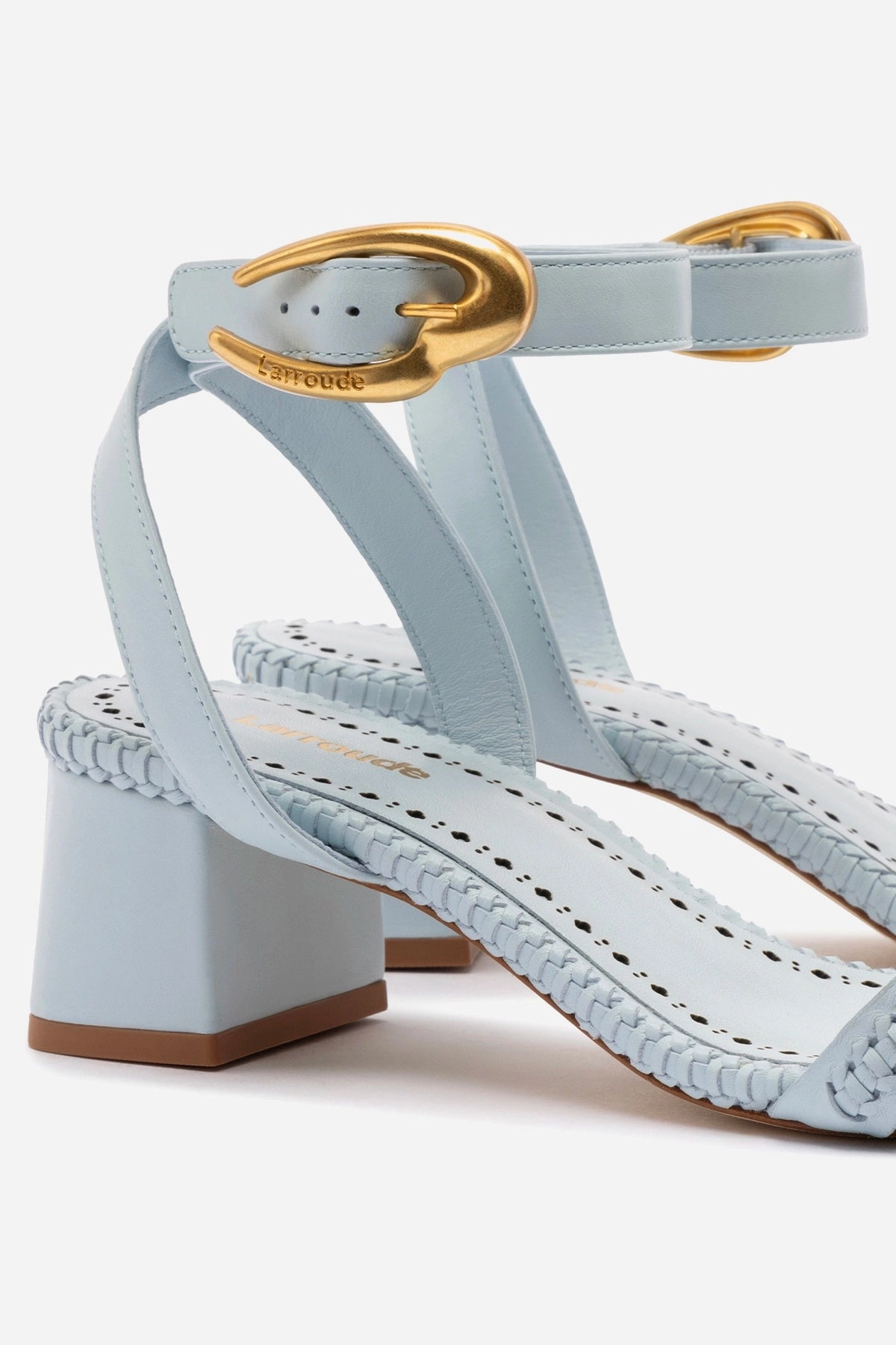 Verona Block Sandal In Maya Leather Metal Edge Path Free