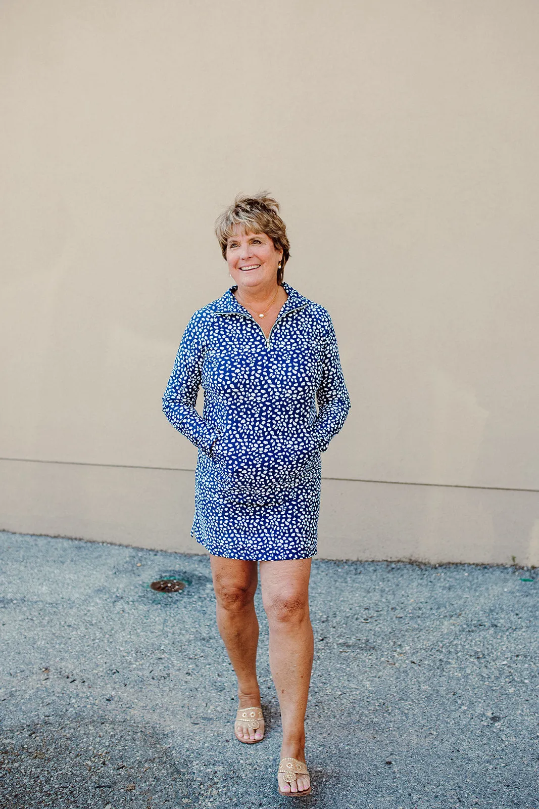 Soft Brushed Finish Reinforced Hem Stitching Parker Pullover Navy Small Diana's Dot