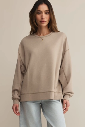 Modern Weekender Sweatshirt by Z Supply Hidden Zipper Pocket