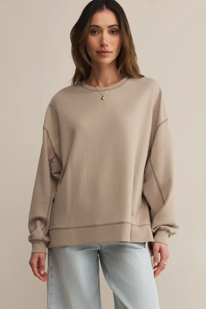 Modern Weekender Sweatshirt by Z Supply Hidden Zipper Pocket